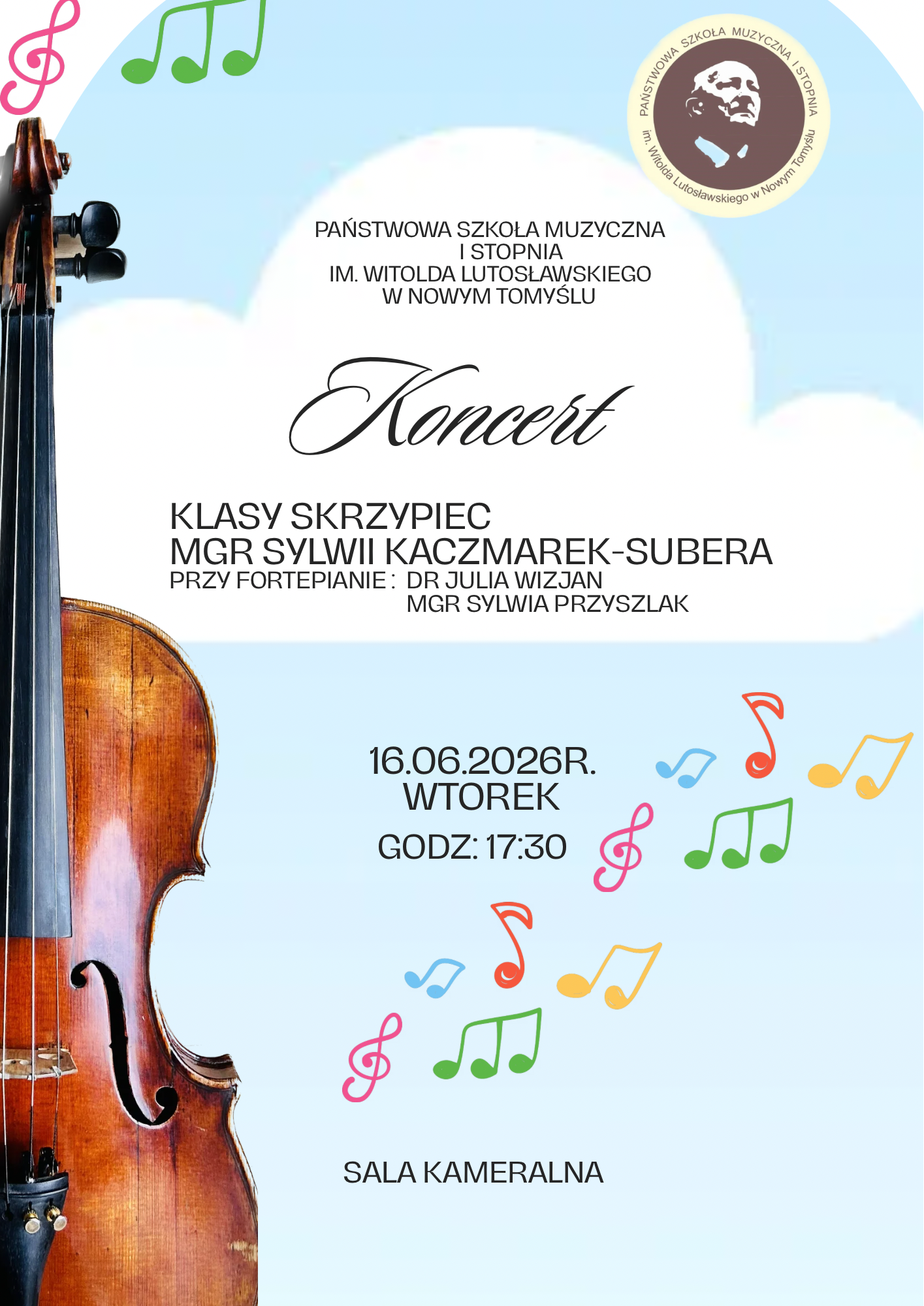 Plakat - Koncert klasy skrzypiec