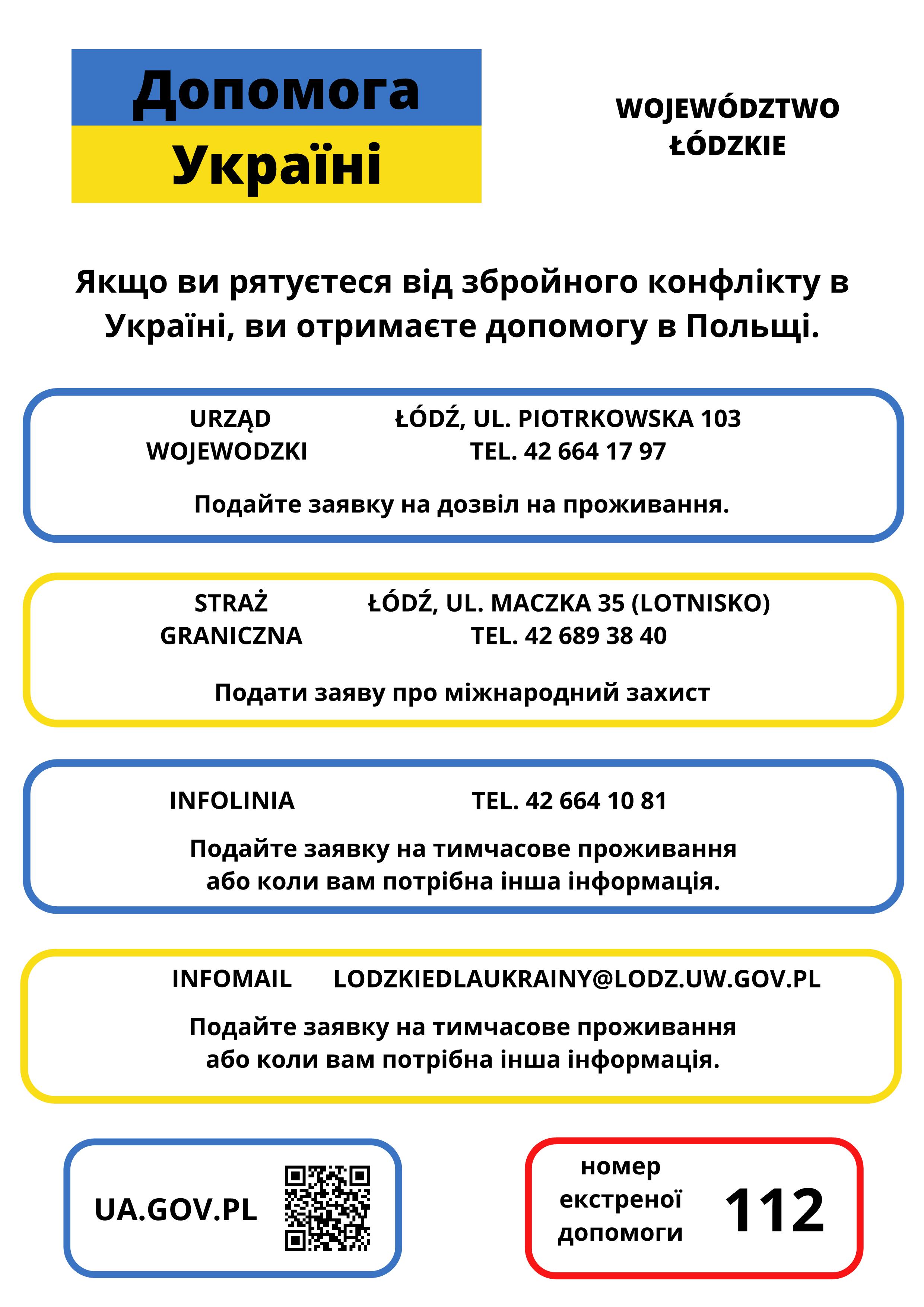 Pomoc dla obywateli Ukrainy