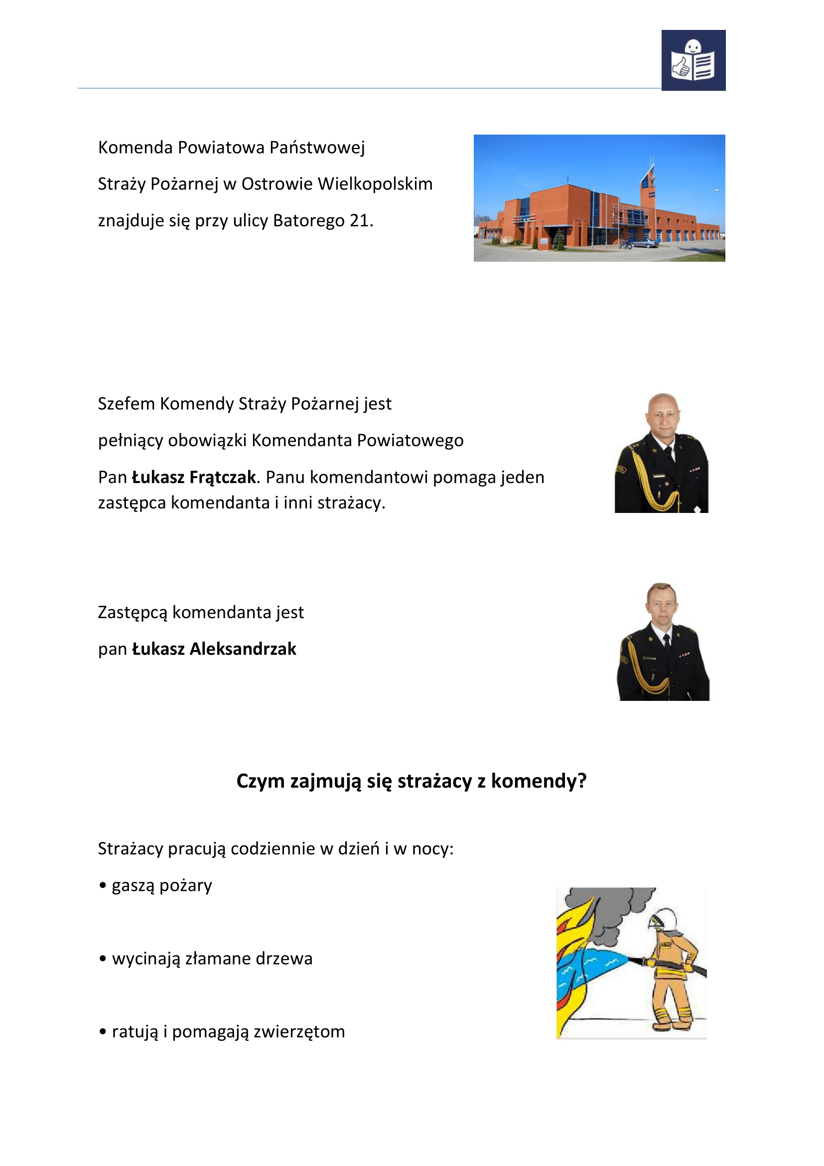 O komendzie, straży pożarnej i więcej - dla osoby z niepełnosprawnością intelektualną - wersja ETR