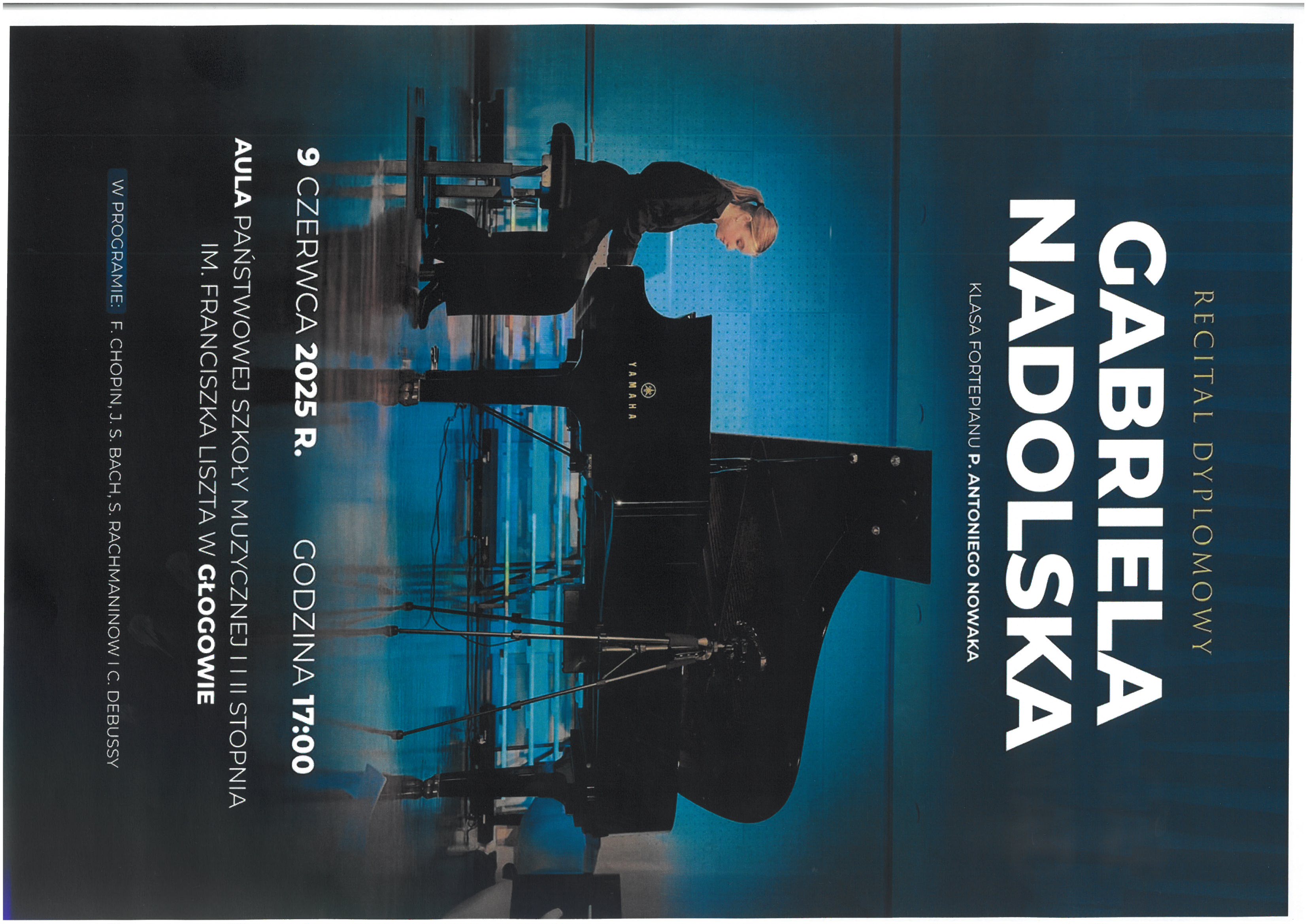 plakat recitalu dyplomowego Gabrieli Nadolskiej