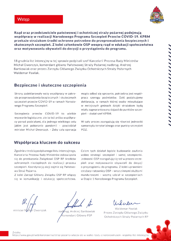 Wytyczne dla OSP i PSP szczepienia Covid