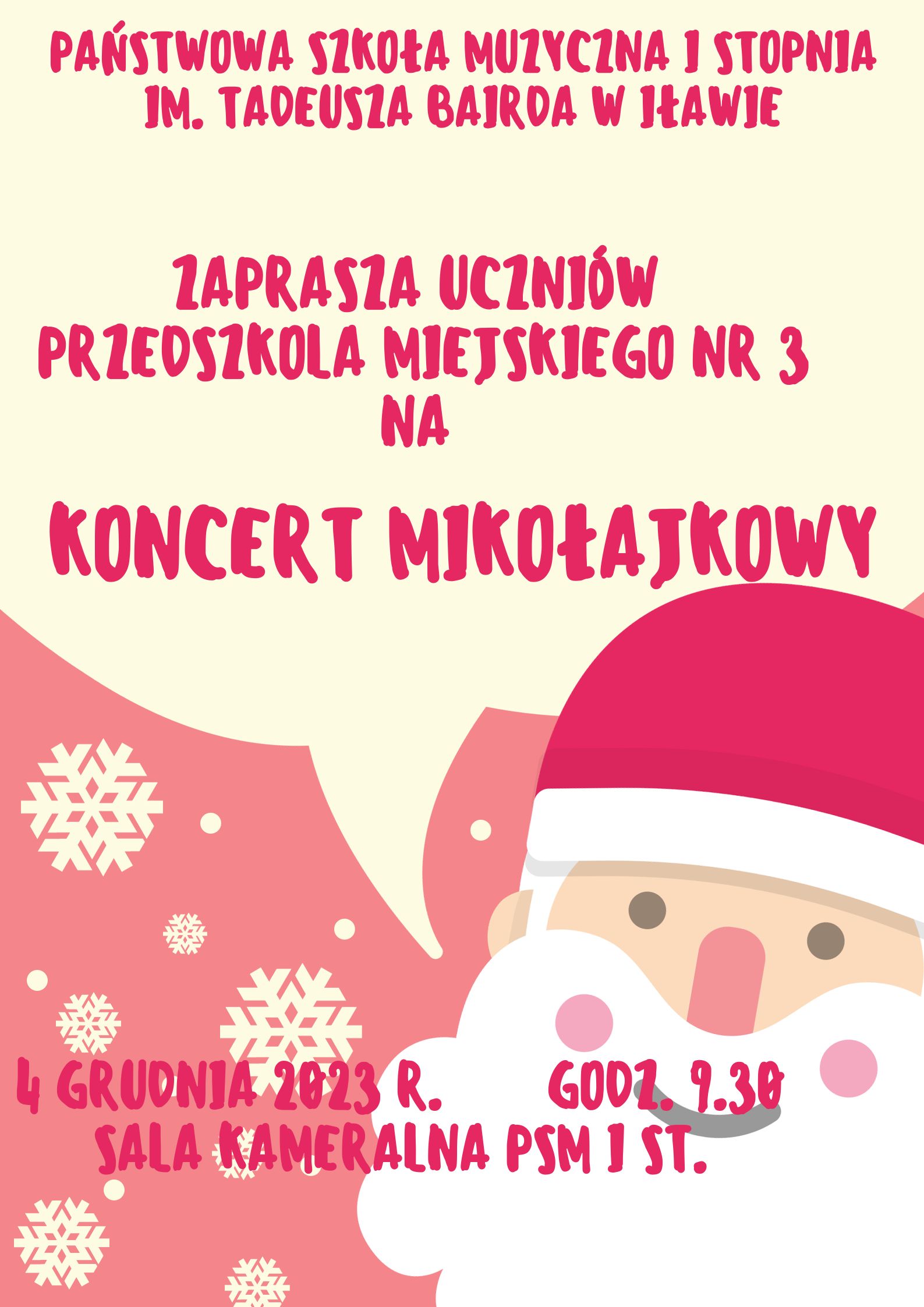 Koncert Mikołajkowy dla Przedszkolaków