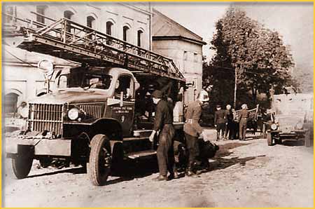 Historyznna drabina pożarnicza. 