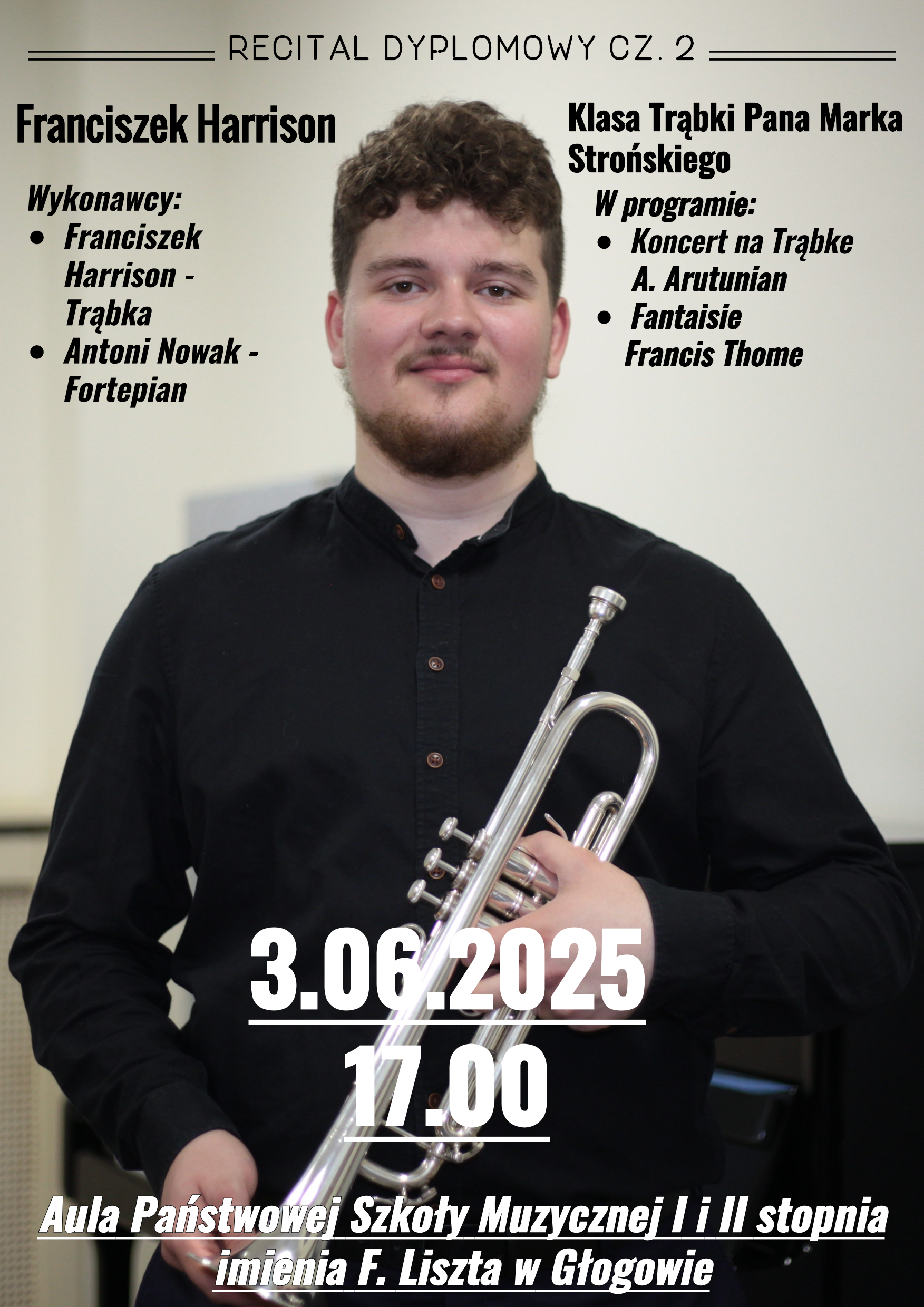 plakat recitalu dyplomowego Franciszka Harrisona