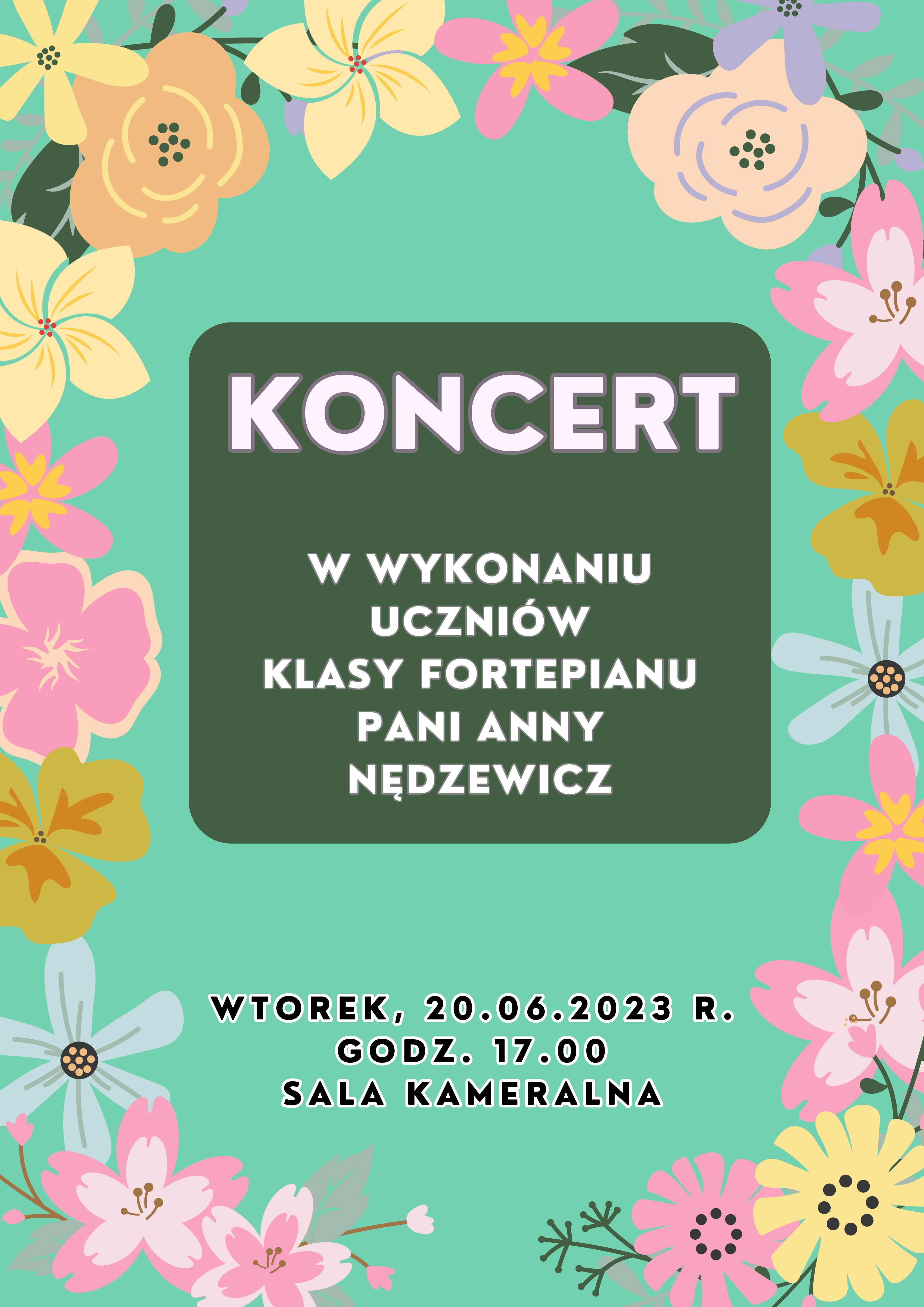 Plakat - Koncert klasy fortepianu