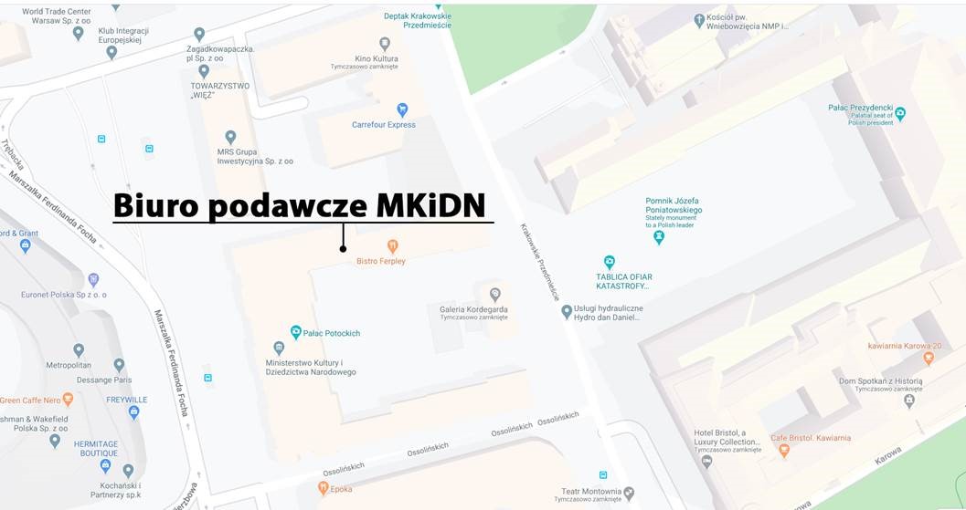 Lokalizacja biura podawczego MKiDN