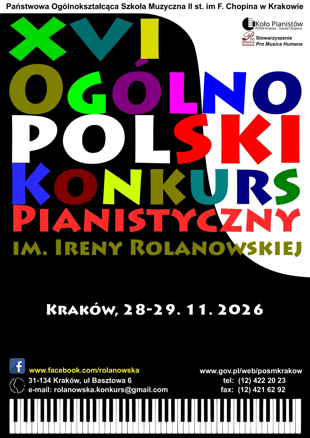 XVI Ogólnopolski Konkurs Pianistyczny im. Ireny Rolanowskiej