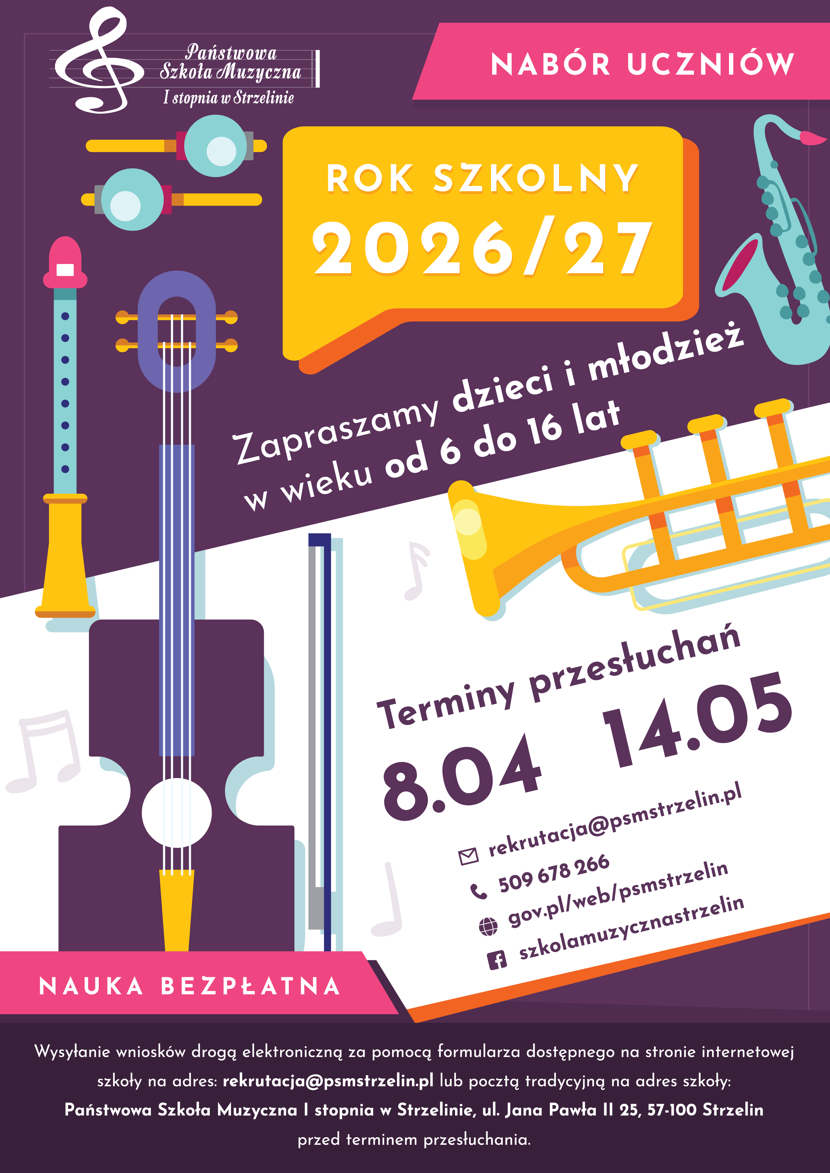 Plakat Rekrutacja 2026/2027
