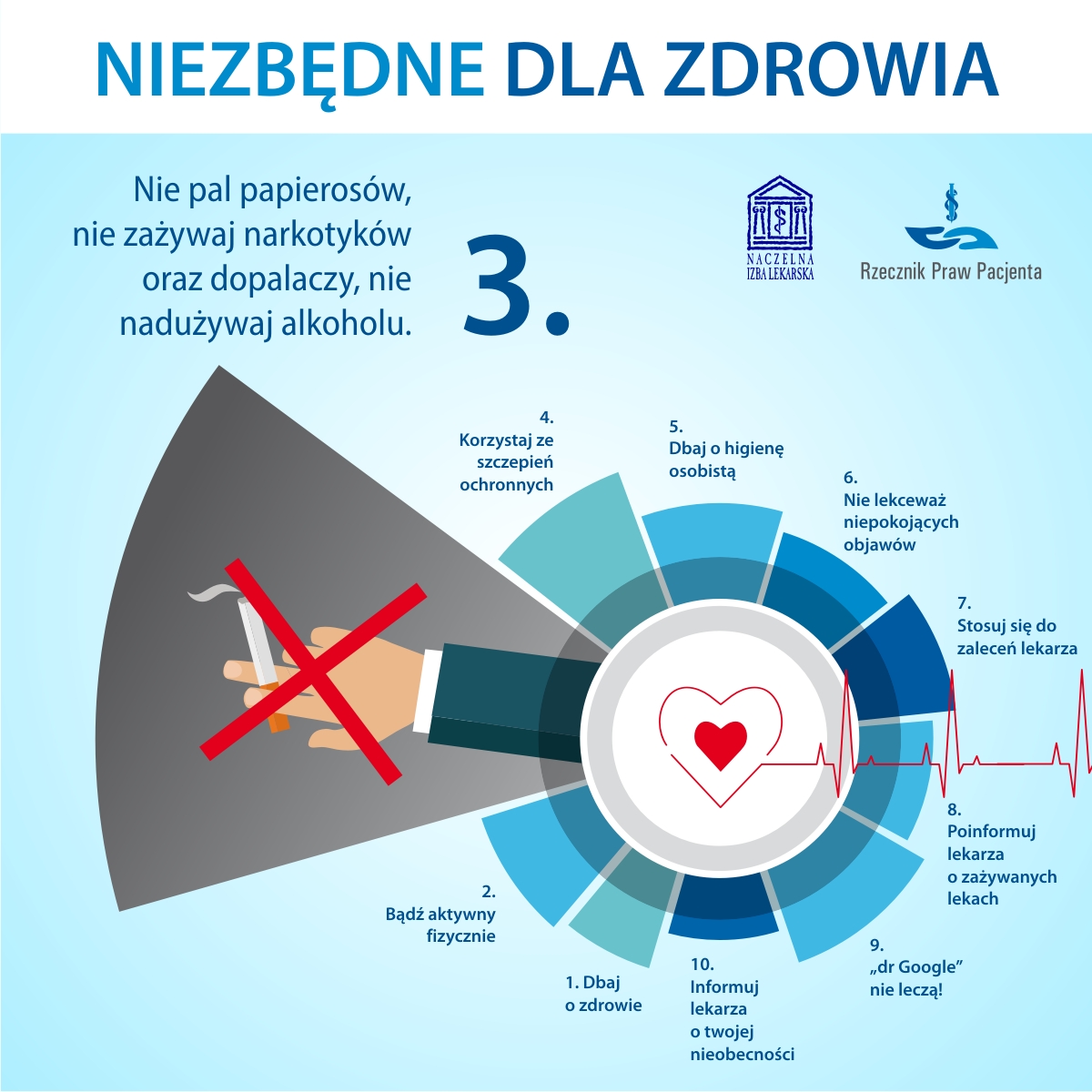 Nie pal papierosów, nie zażywaj narkotyków oraz dopalaczy, nie nadużywaj alkoholu