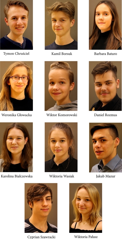 Grafika przedstawia zdjęcia portretowe Stypendystów Prezydenta Miasta Szczecin