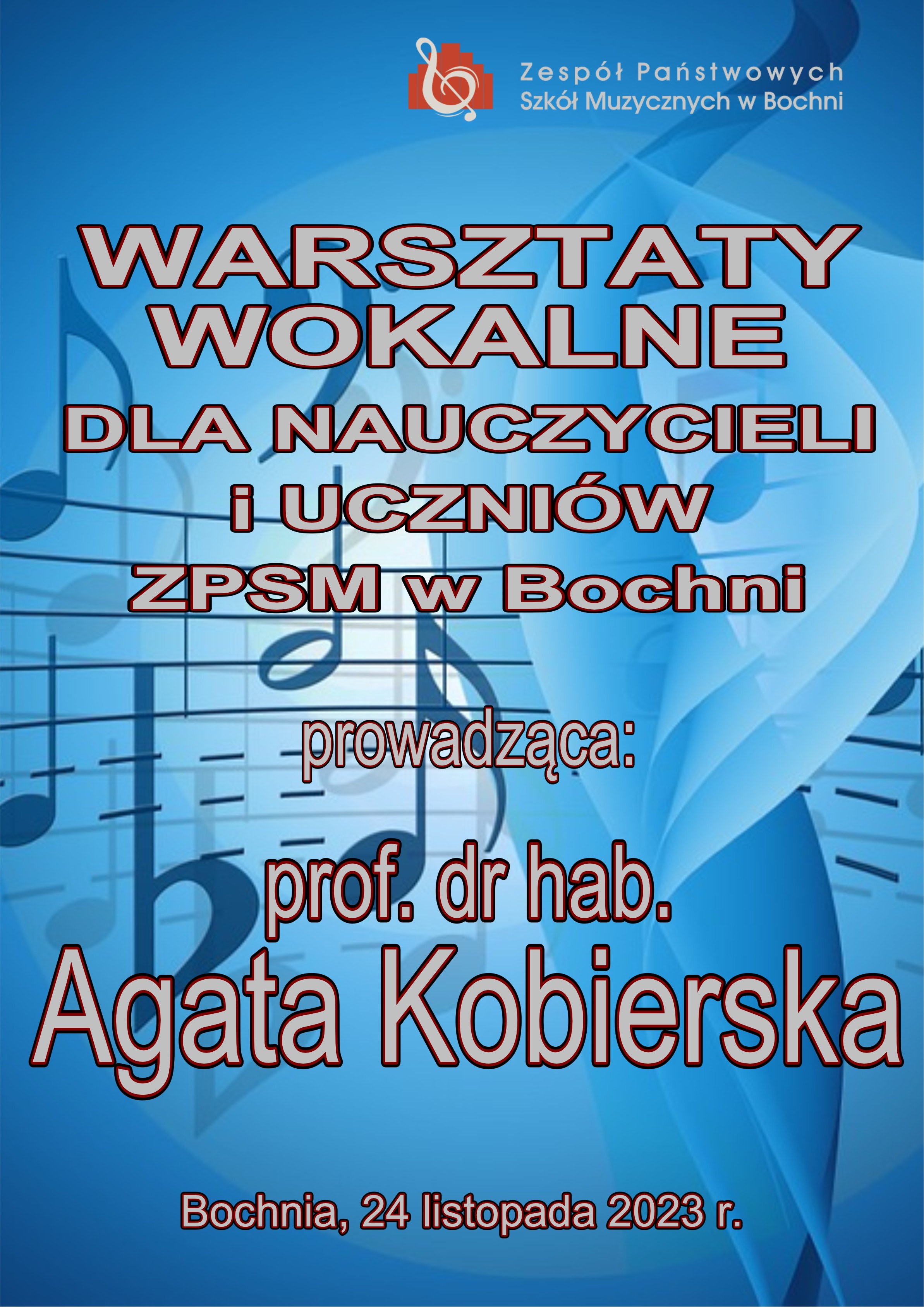 Warsztaty wokalne z panią prof. dr hab. Agatą Kobierską 24.11.2023 r.