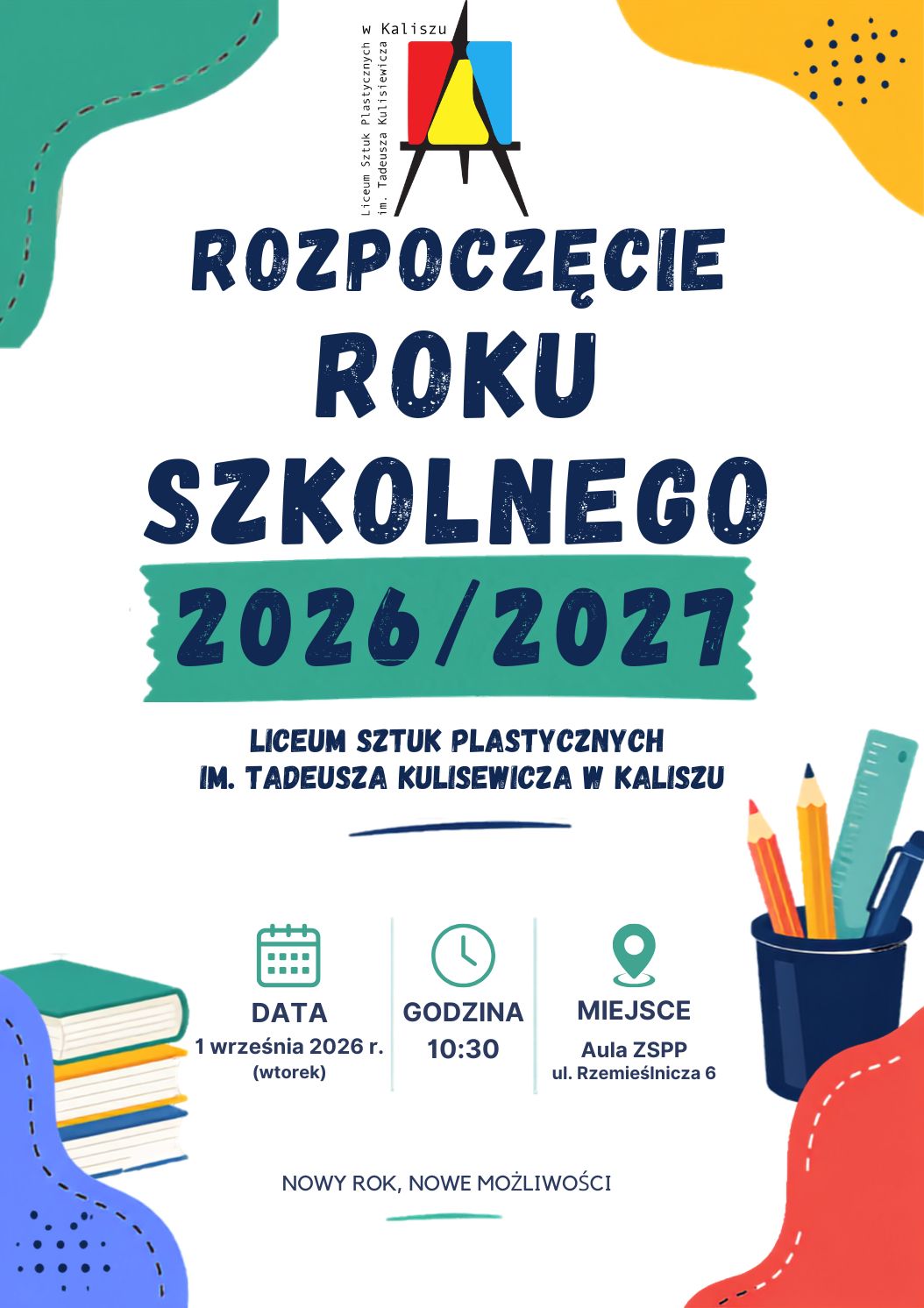 Plakat na rozpoczęcie nowego roku szkolnego