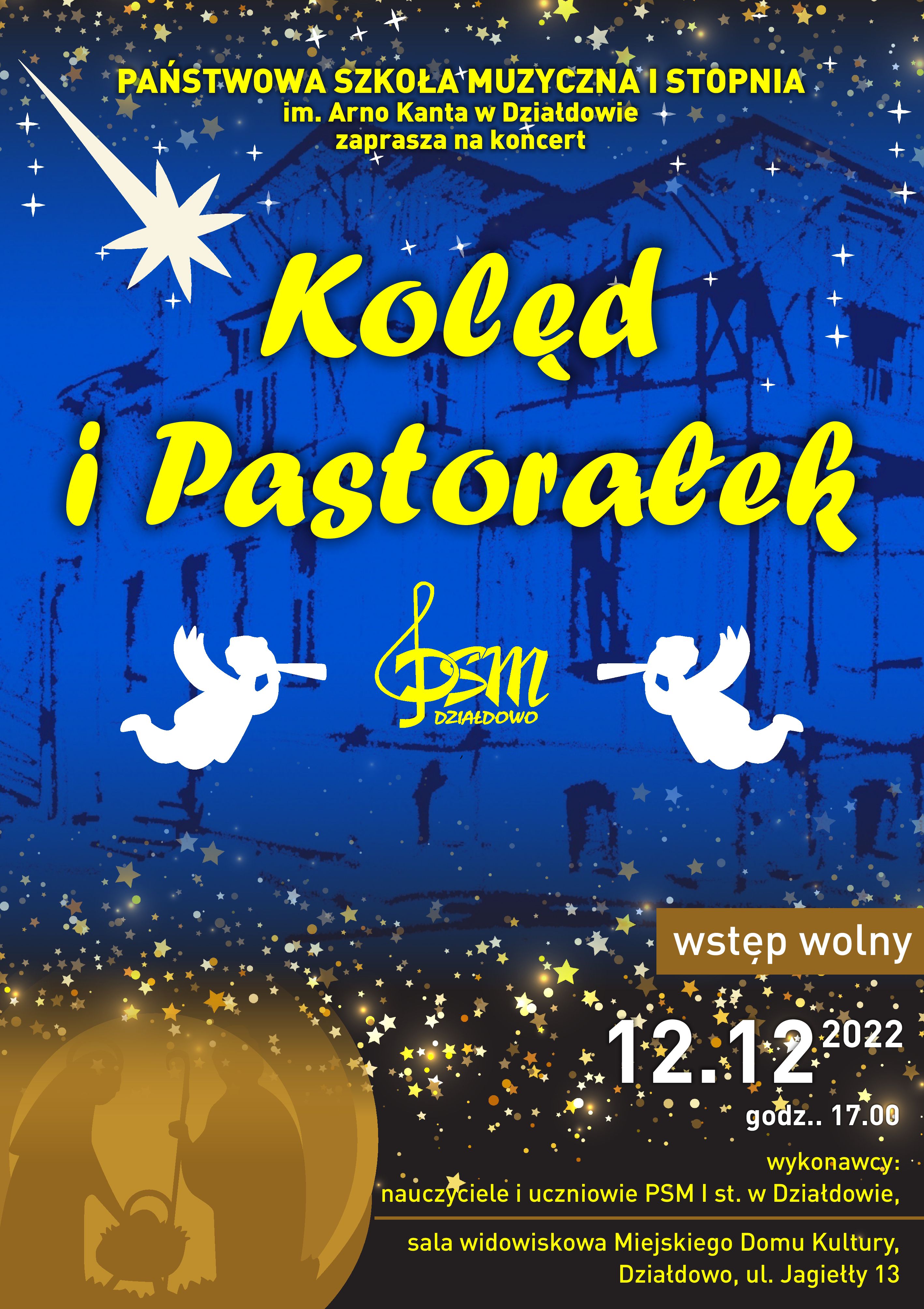 Plakat koncertu kolęd i pastorałek