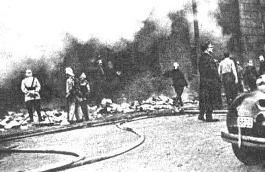 Jedna z akcji gaśniczych w czasie okupacji 