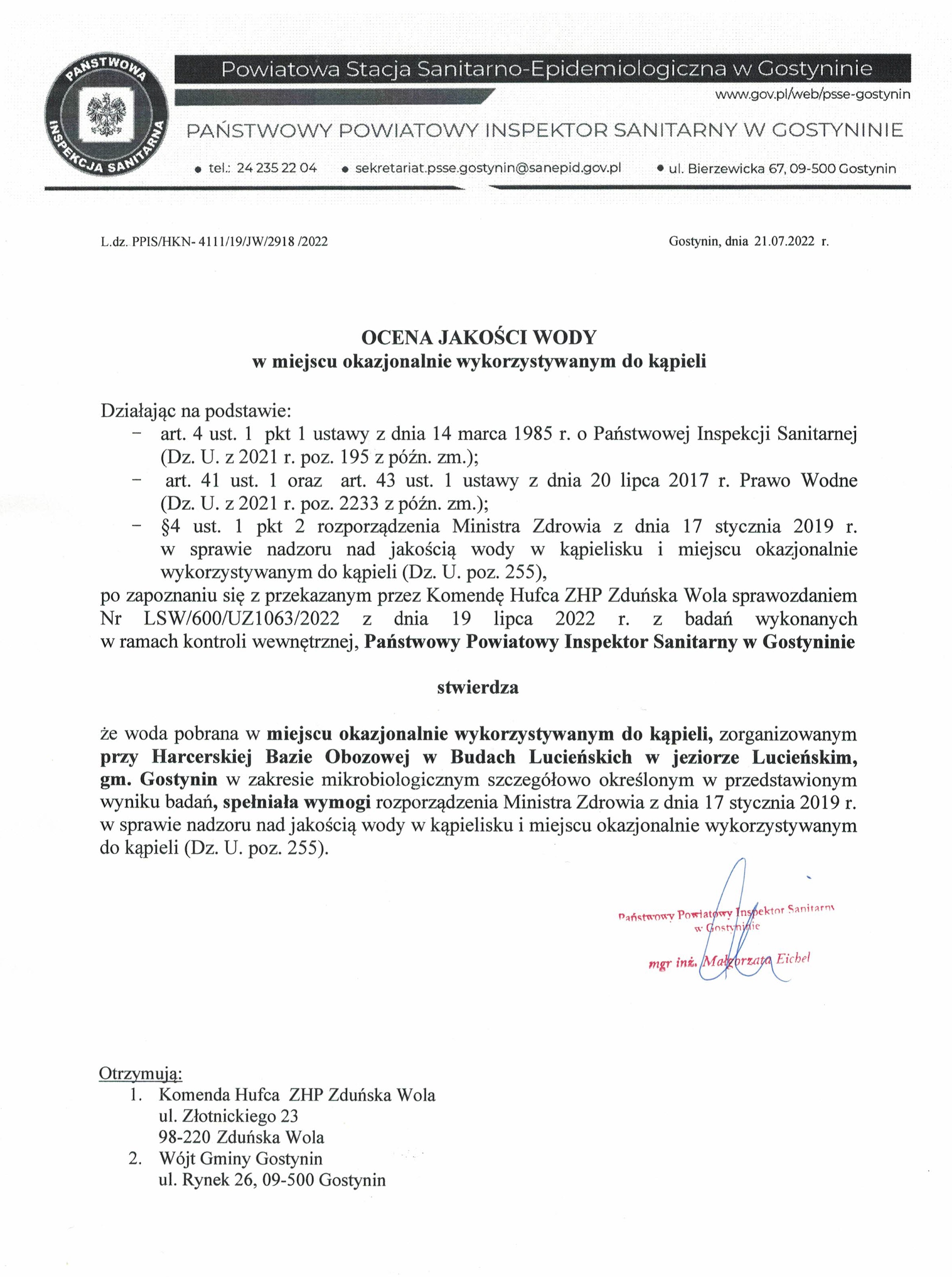 ocena jezioro Lucieńskie