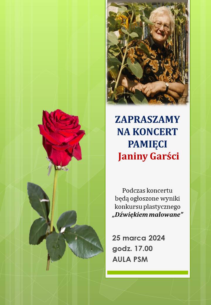 Afisz do Koncertu pamięci Janiny Garści