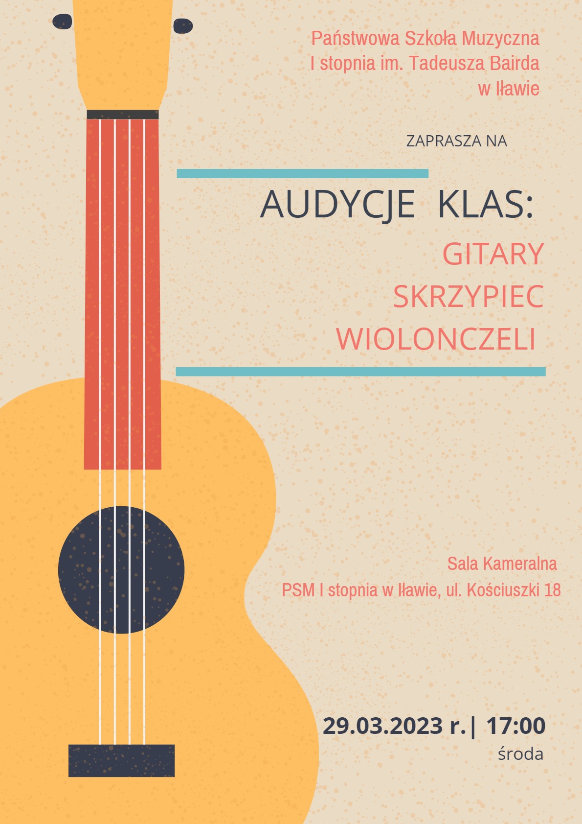 Audycje klas: gitary, skrzypiec i wiolonczeli