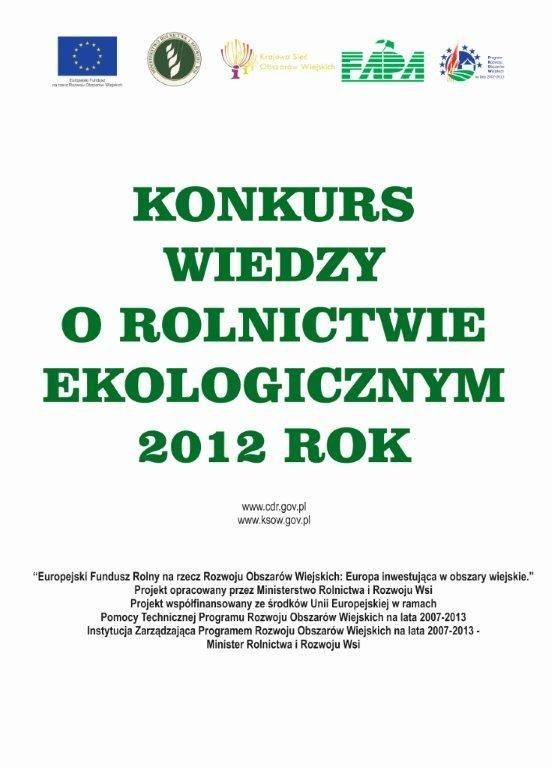 WOJEWÓDZKI KONKURS WIEDZY O ROLNICTWIE EKOLOGICZNYM