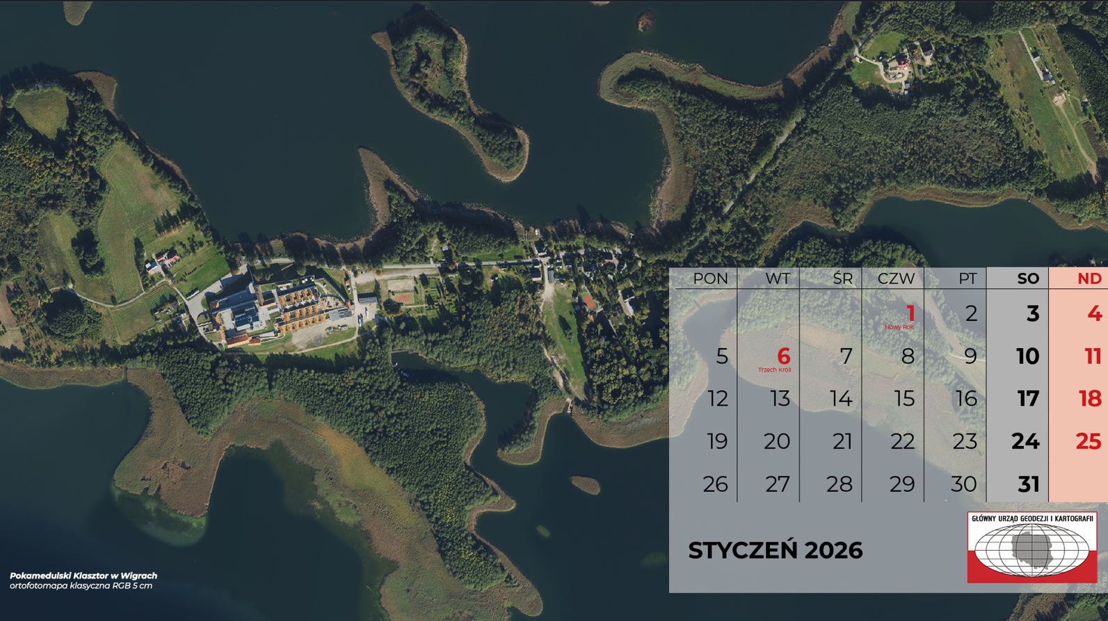 zrzut z kalendarza dla miesiąca styczeń
