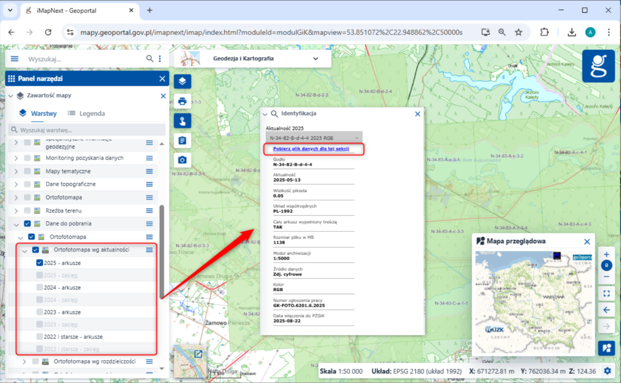 Ilustracja przedstawia zrzut ekranu z portalu pzgik.