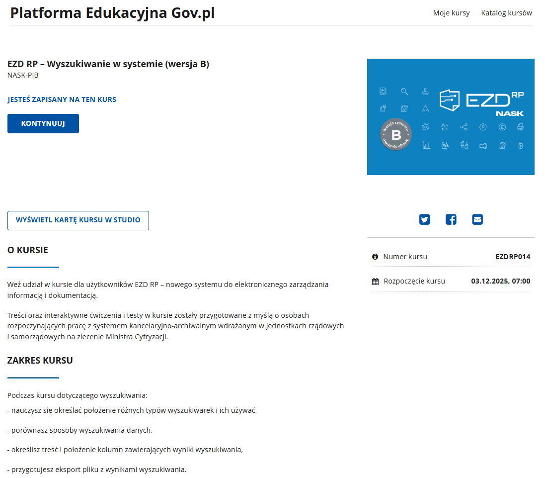 Strona główna kursu.