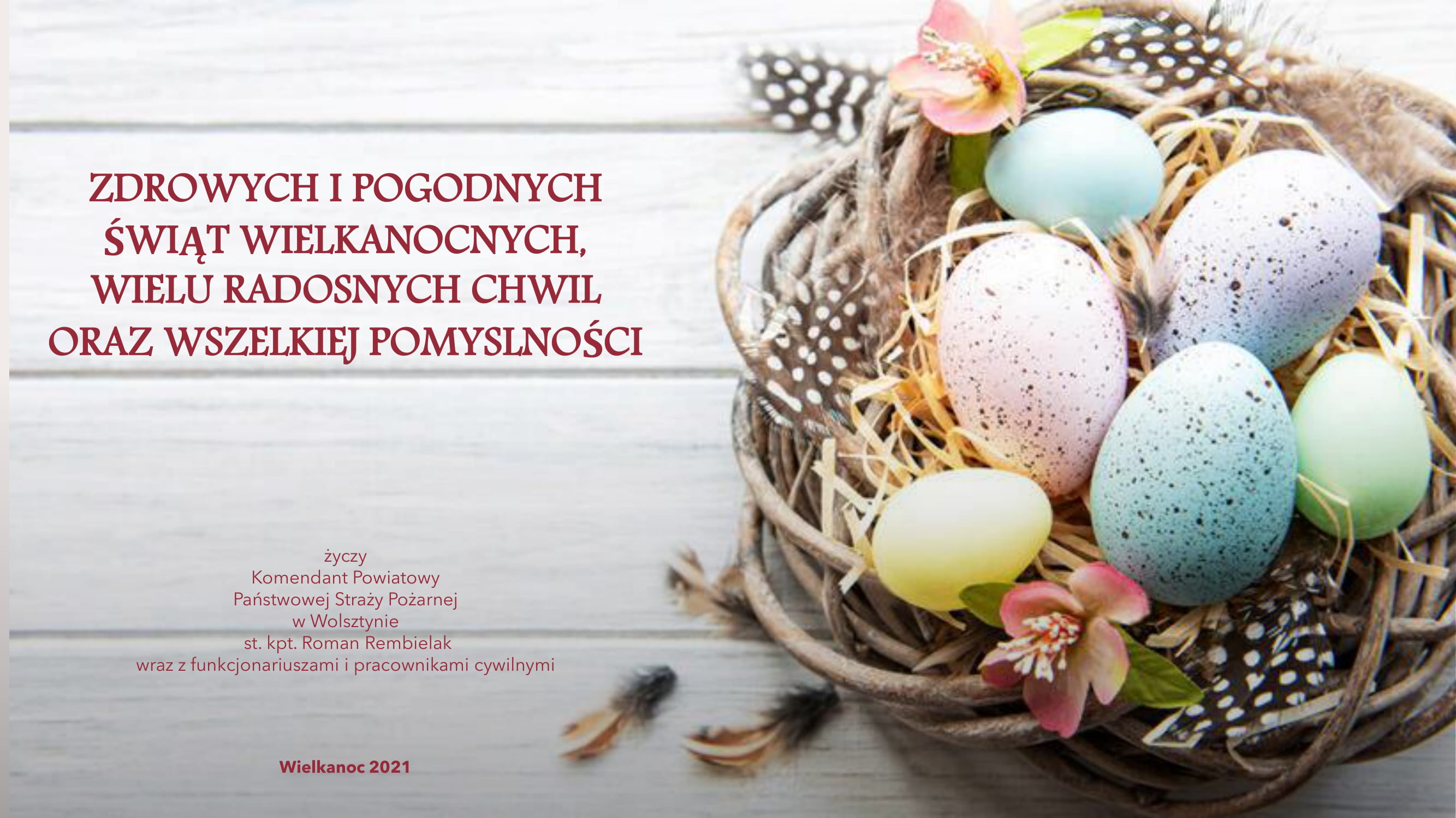 ŻYCZENIA WIELKANOCNE 2021