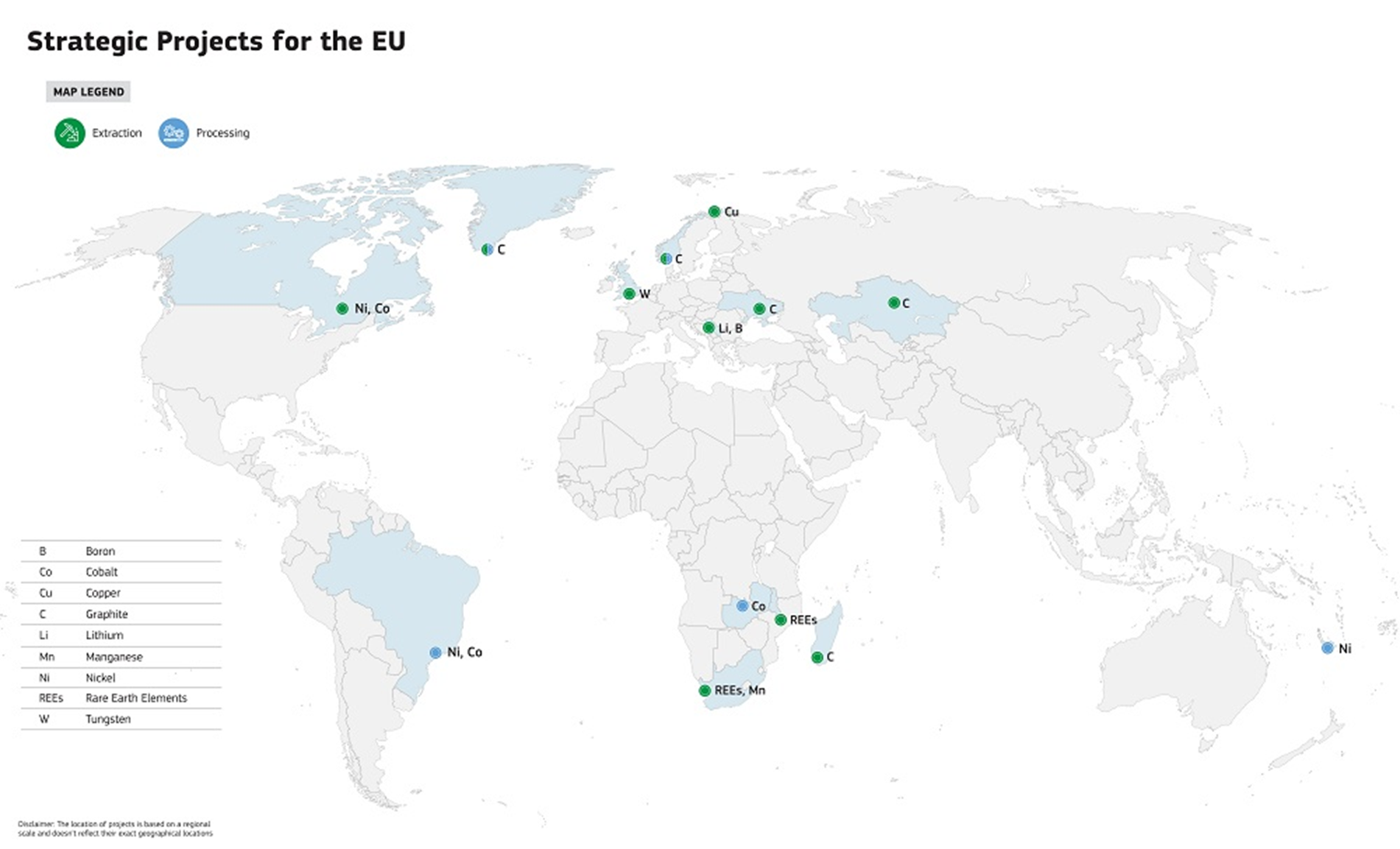 Rozmieszczenie projektów strategicznych spoza UE