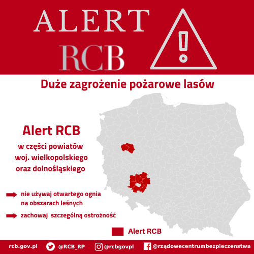 Alert RCB – zagrożenie pożarowe w lasach – 27 czerwca.