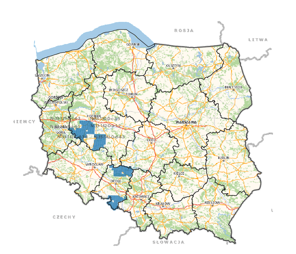 Ilustracja przedstawia zrzut ekranu z zasięgiem nowo przyjętych danych