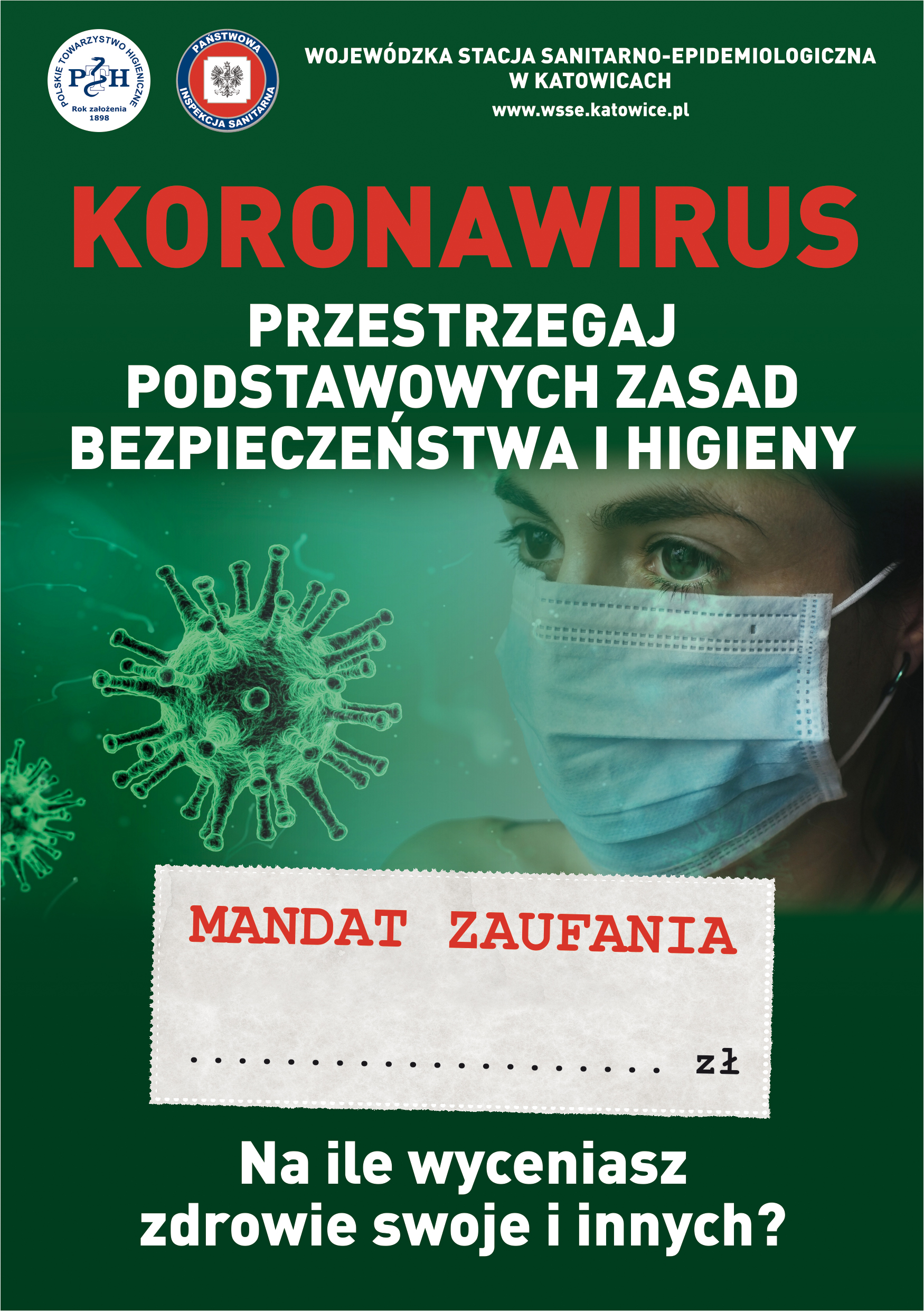 Pierwsza strona ulotki "Koronawirus - mandat zaufania"