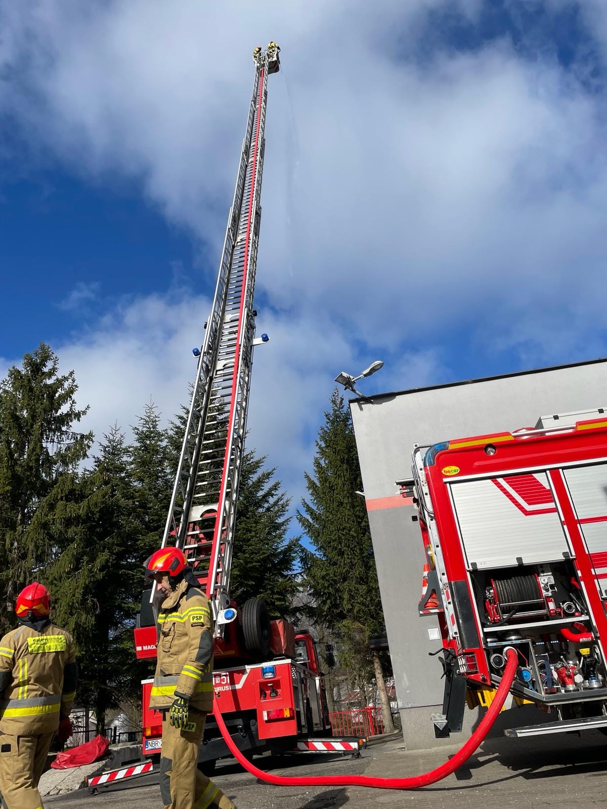 Ćwiczenia braniewskich strażaków PSP