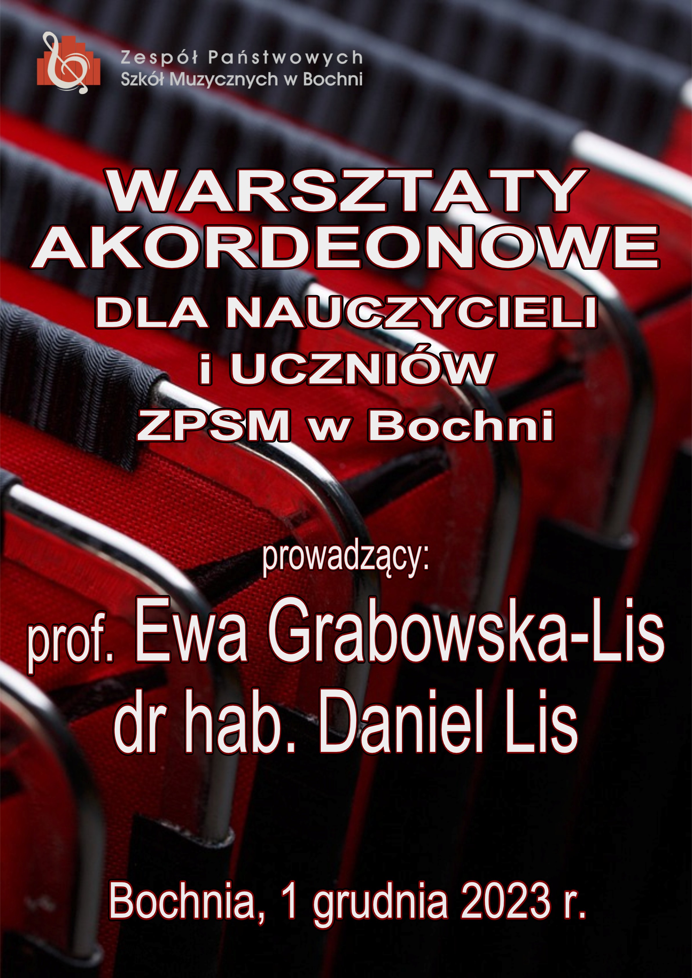 Warsztaty akordeonowe z panią prof. Ewą Grabowską - Lis oraz panem dr hab. Danielem Lisem 1.12.2023 r.