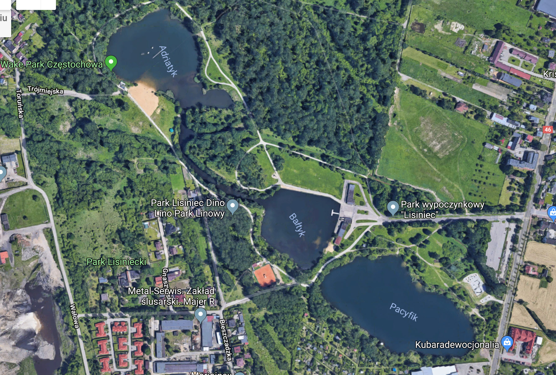 Mapa Google - Mapa topograficzna terenu, na którym odbyły się ćwiczenia