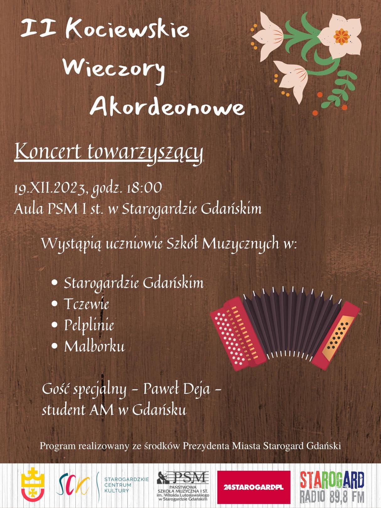 plakat kociewskie wieczory akordeonowe