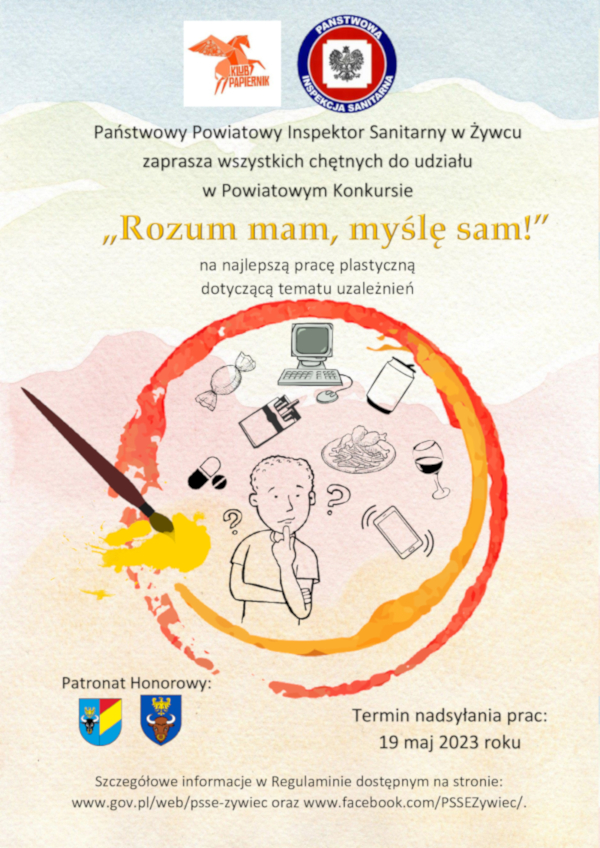 Plakat konkursu „Rozum mam, myślę sam!”