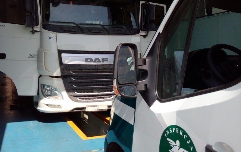 Niemalże nową ciężarówkę z ukrytym wyłącznikiem tachografu zatrzymał patrol lubelskiej ITD. 