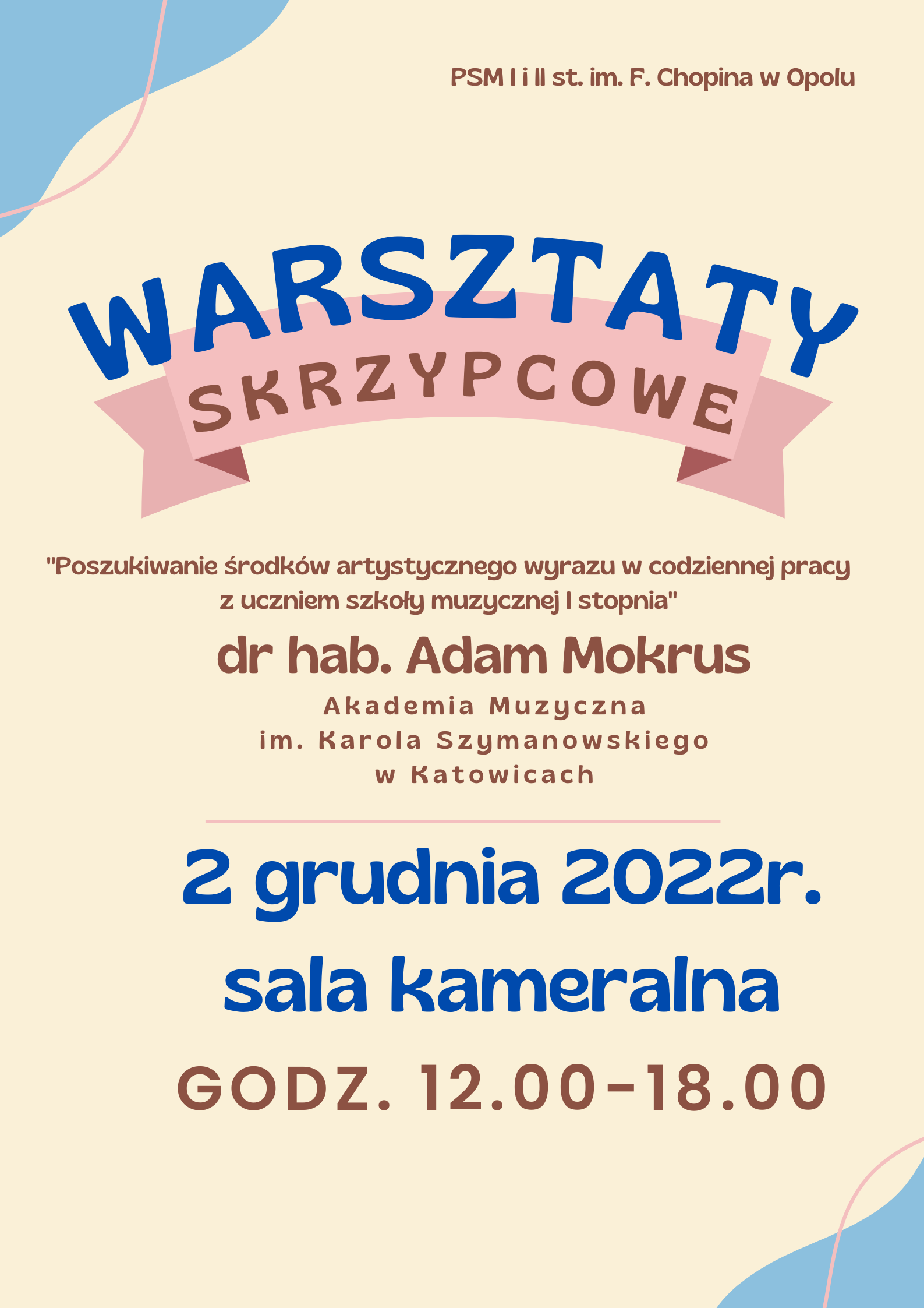 Plakat warsztatów skrzypcowych