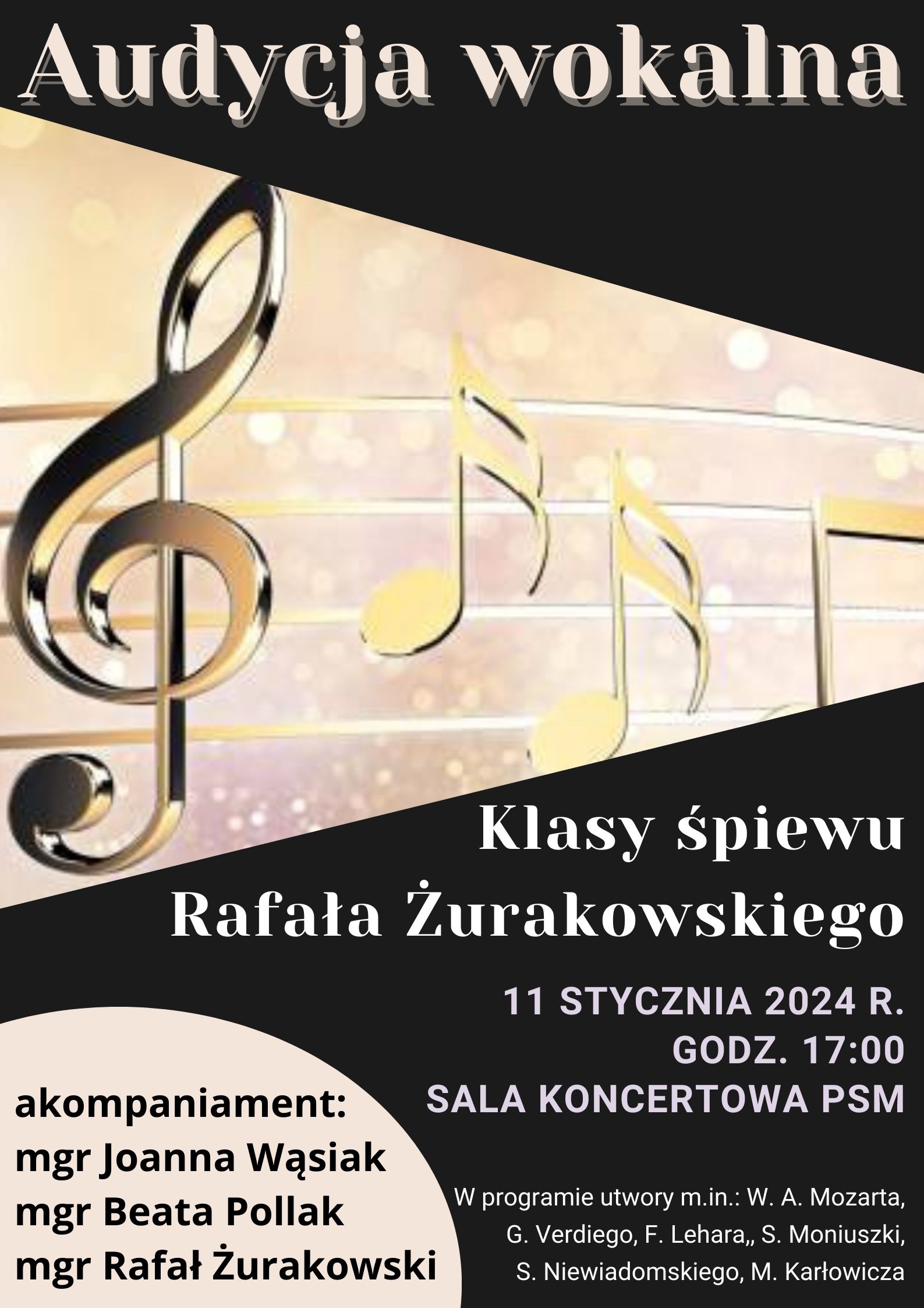 Audycja wokalna uczniów klasy śpiewu Rafała Żurakowskiego