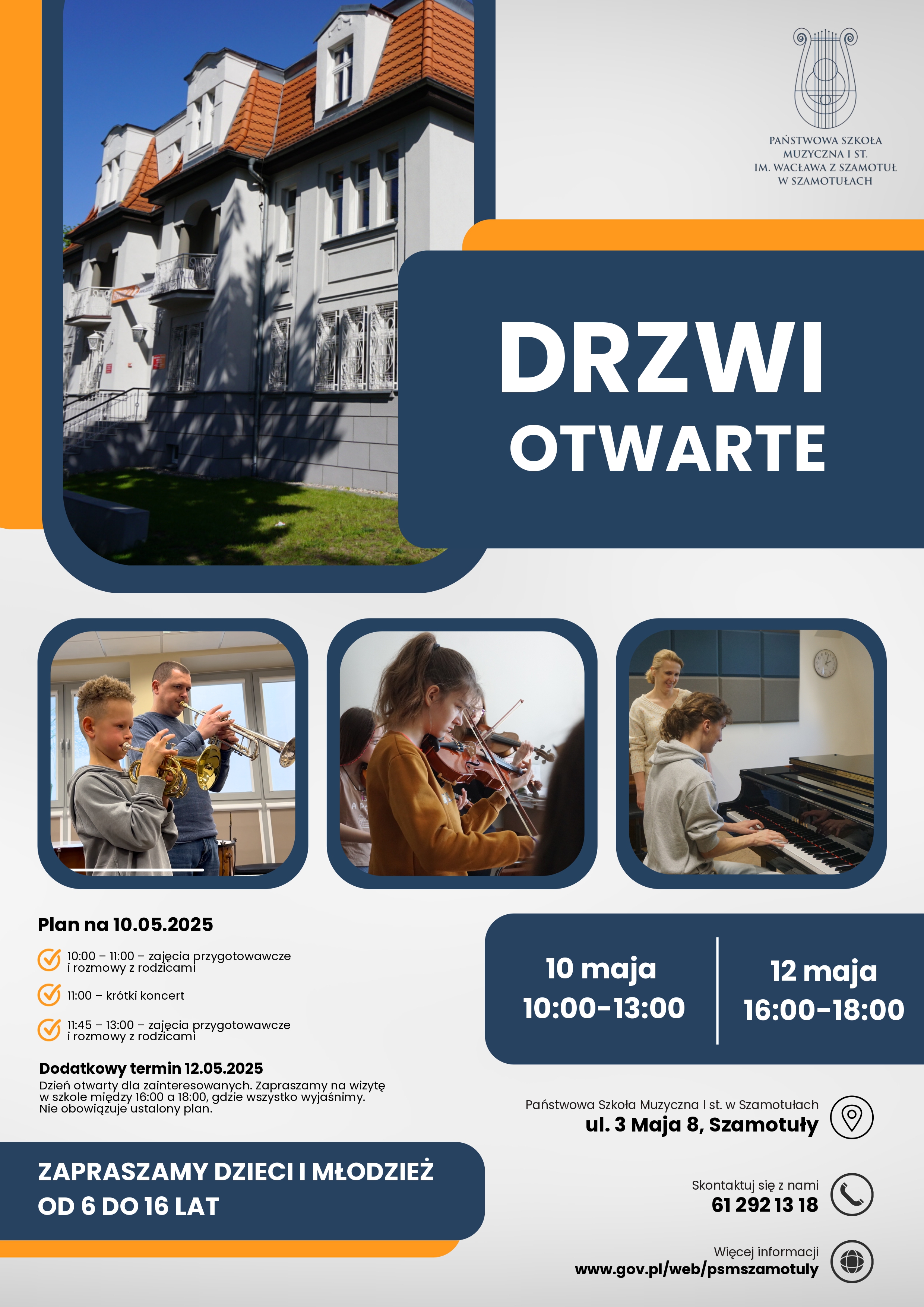 Informacje o dacie i czasie w którym odbędą się drzwi otwarte w naszej szkole