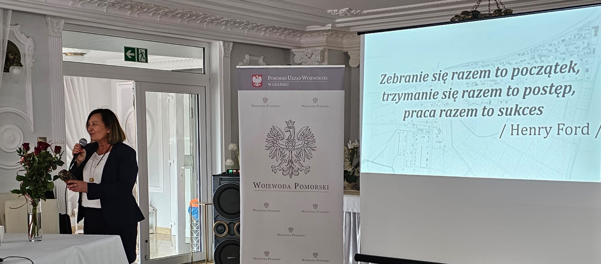 Zdjęcie przedstawia p.o. GGK Alicję Kulkę podczas Narady Szkoleniowej SGiK województwa pomorskiego