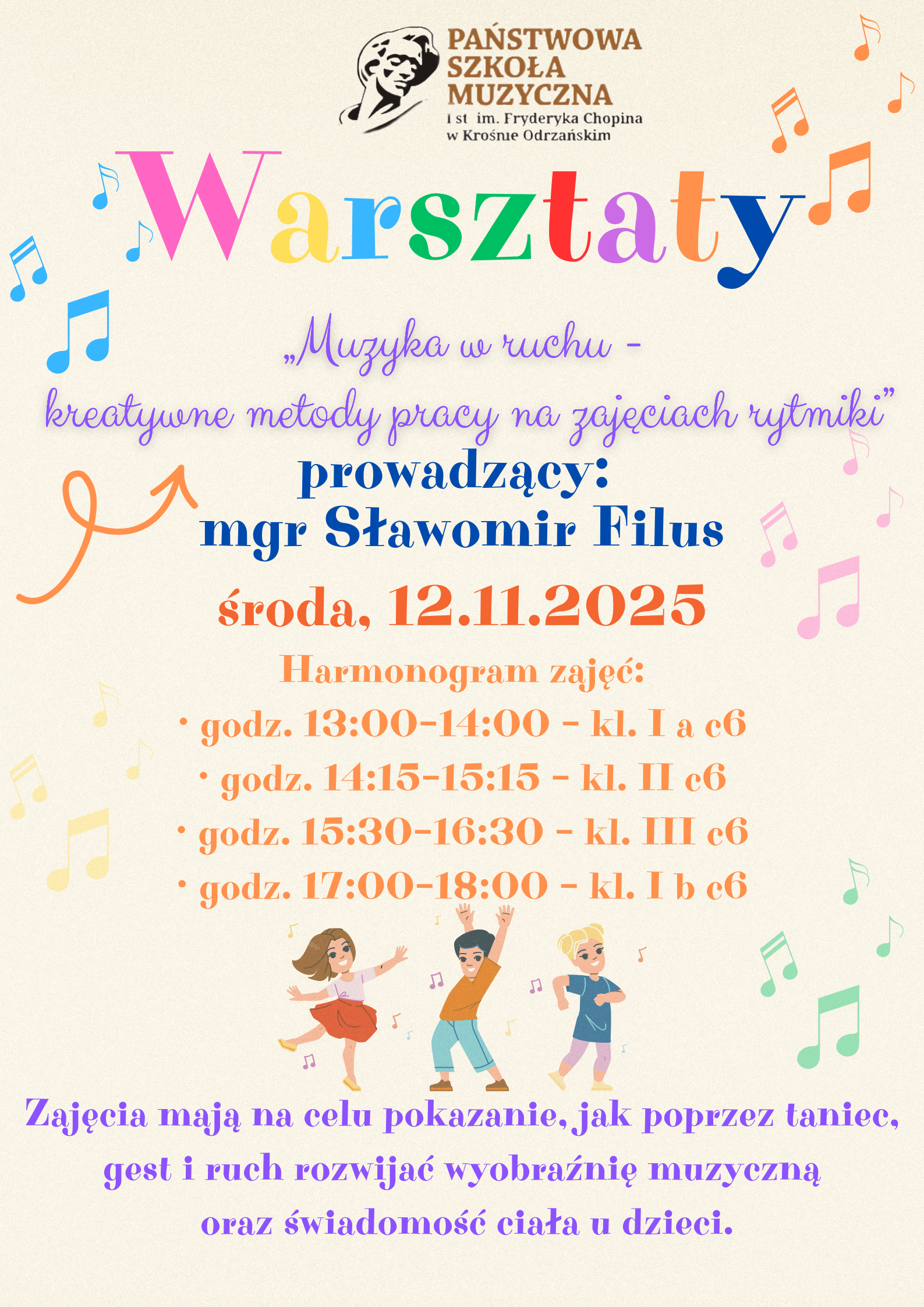 plakat warsztaty rytmiczne