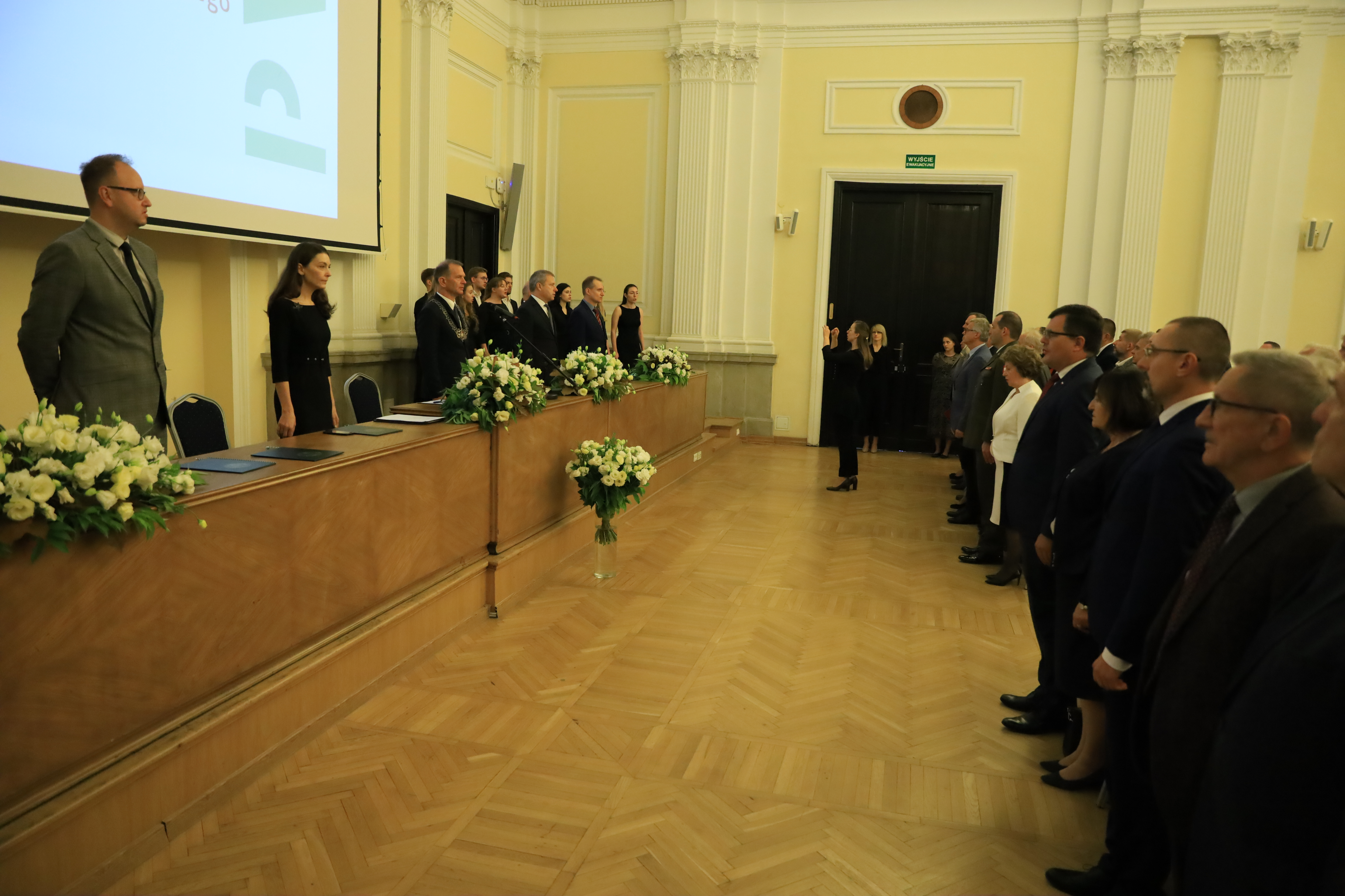 Zdjęcie przedstawia uroczystość Inauguracji Roku Akademickiego Wydziału Geodezji i Kartografii PW 