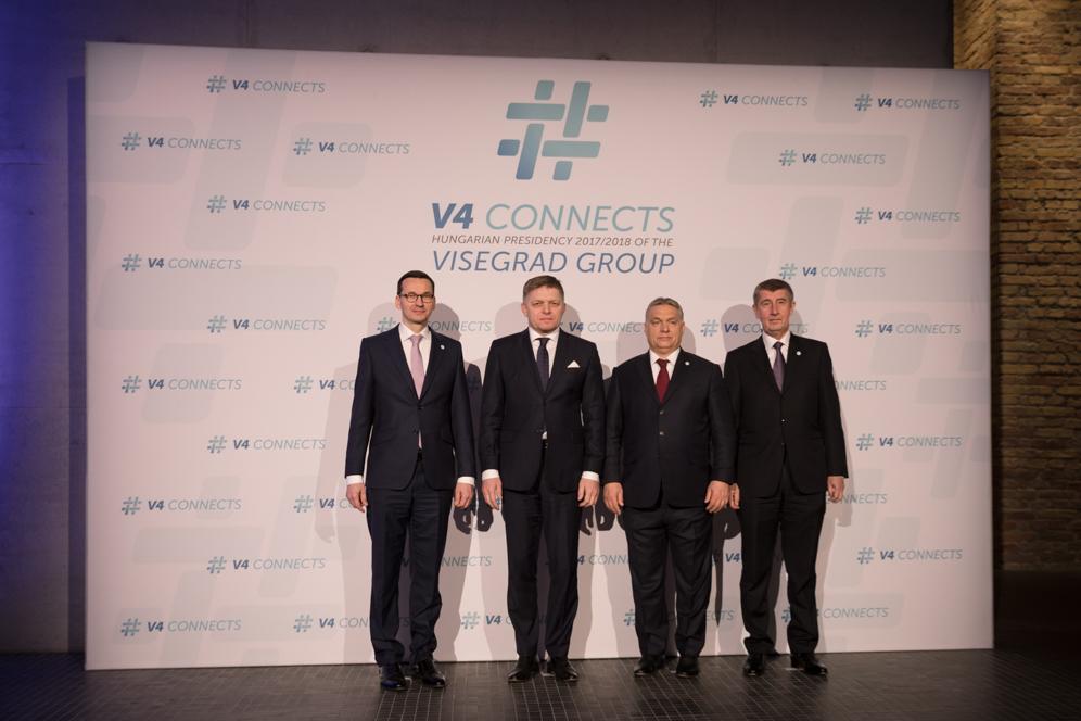 Szefowie rządów państw Grupy Wyszehradzkiej.