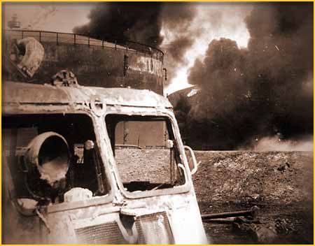 Zdjęcie z pożaru rafinerii