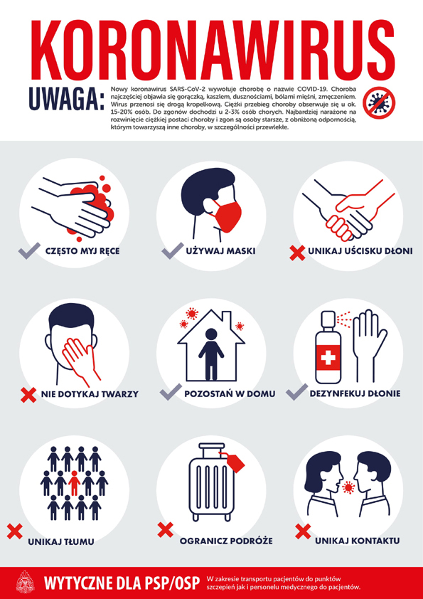 Wytyczne dla PSP i OSP w zakresie transportu pacjentów do punktów szczepień jak i personelu medycznego do pacjentów