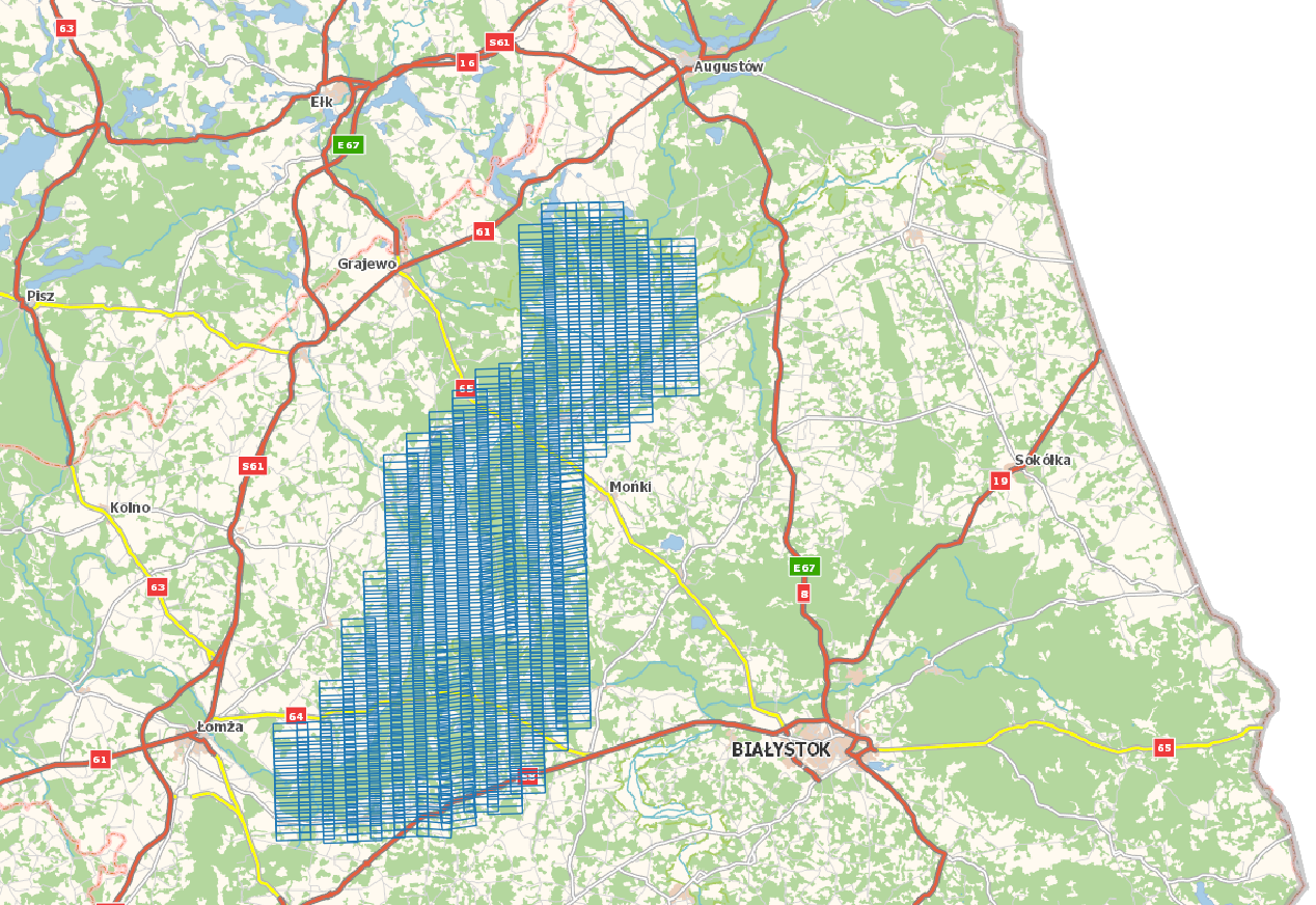 Ilustracja przedstawia zrzut ekranu z zasięgiem nowo przyjętych danych.