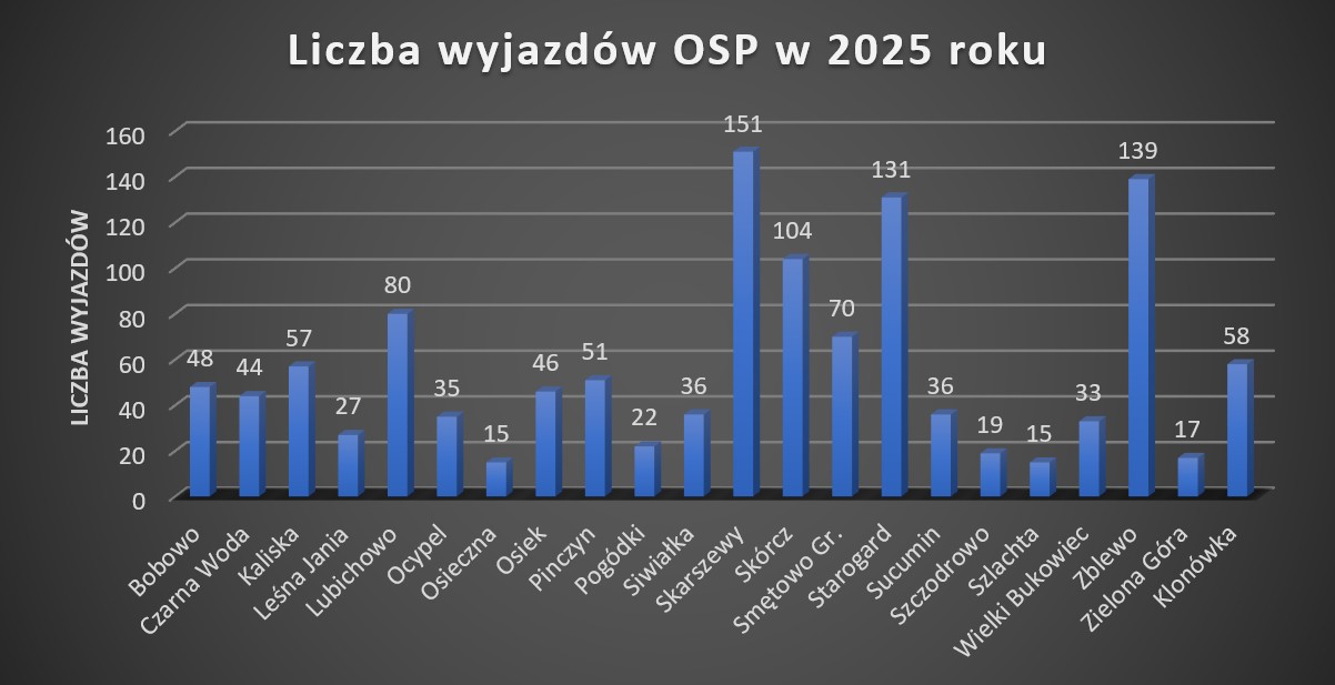 Statystyczne podsumowanie działań w powiecie starogardzkim w roku 2025