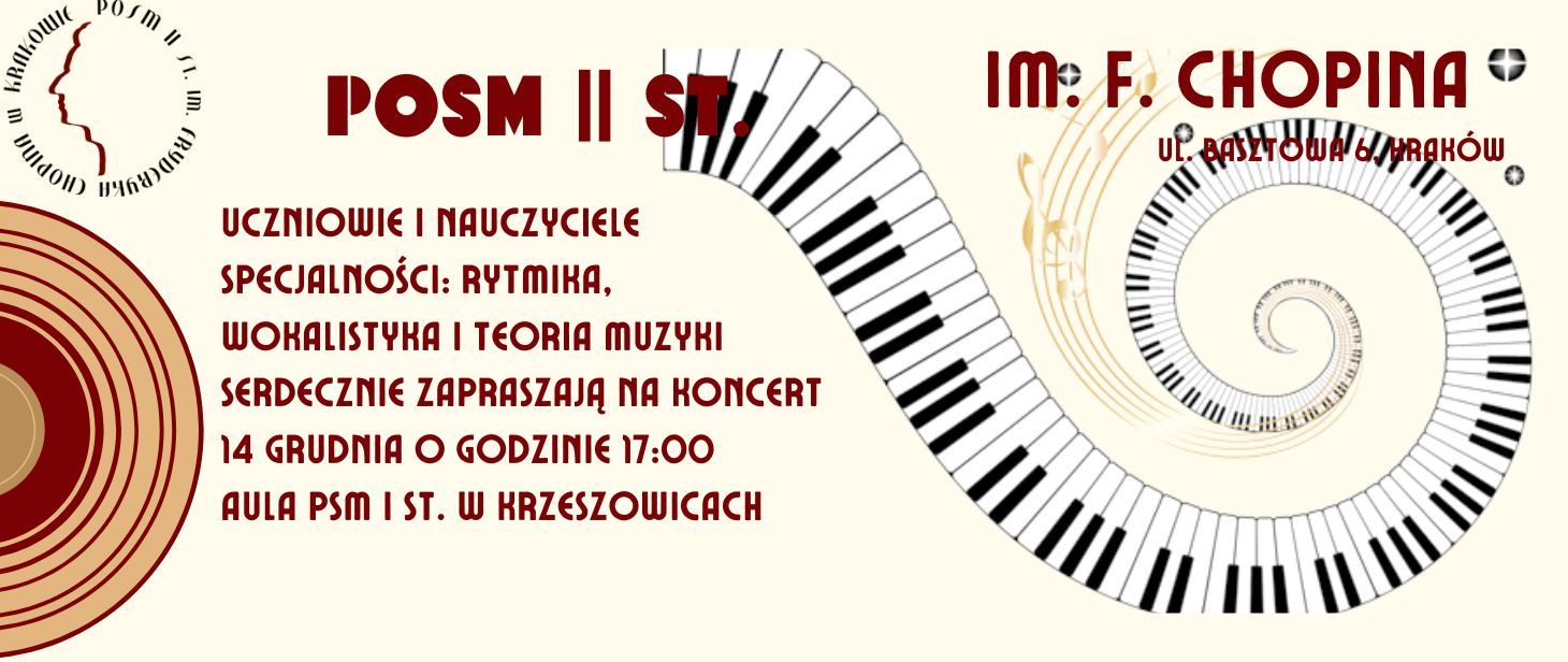 Koncert specjalności: rytmika, wokalistyka i teoria muzyki - 14. 12. 2023 r.