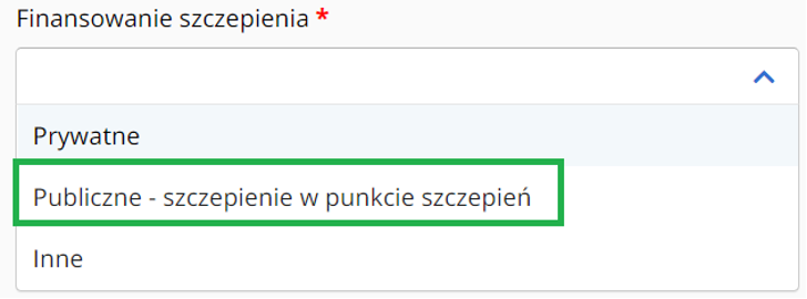 Rys. 4 Wybór sposobu finansowania szczepienia