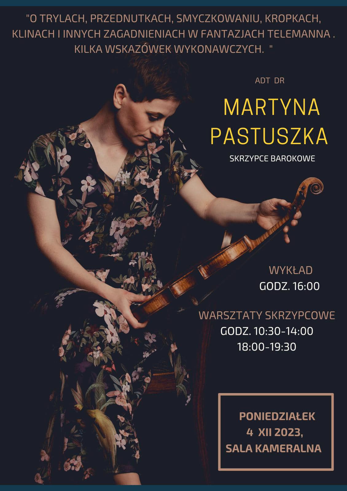 Warsztaty skrzypowe z adt dr Martyną Pastuszką